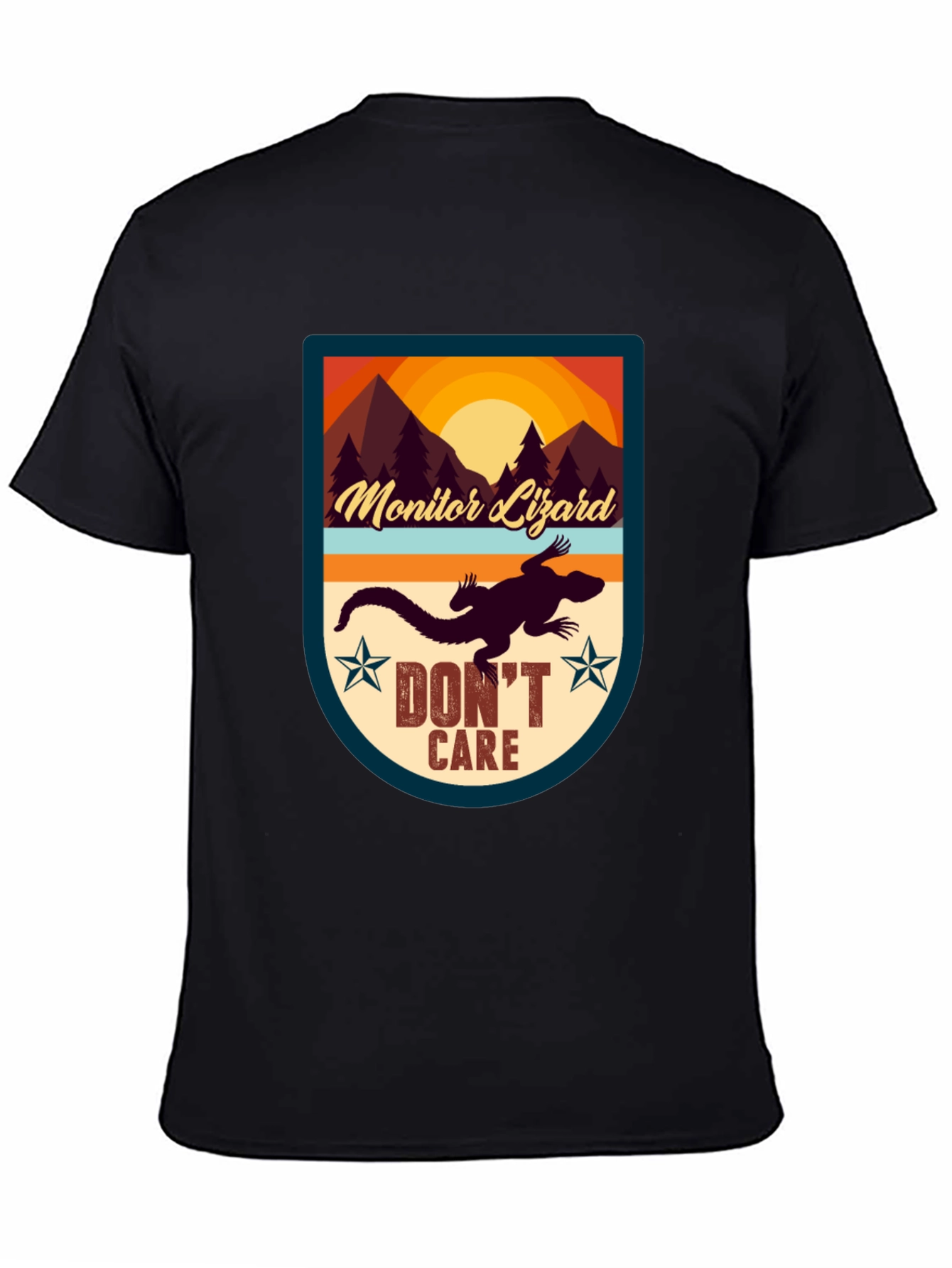Monitor Lizard T-Shirt - Dont Care Graphic Tee