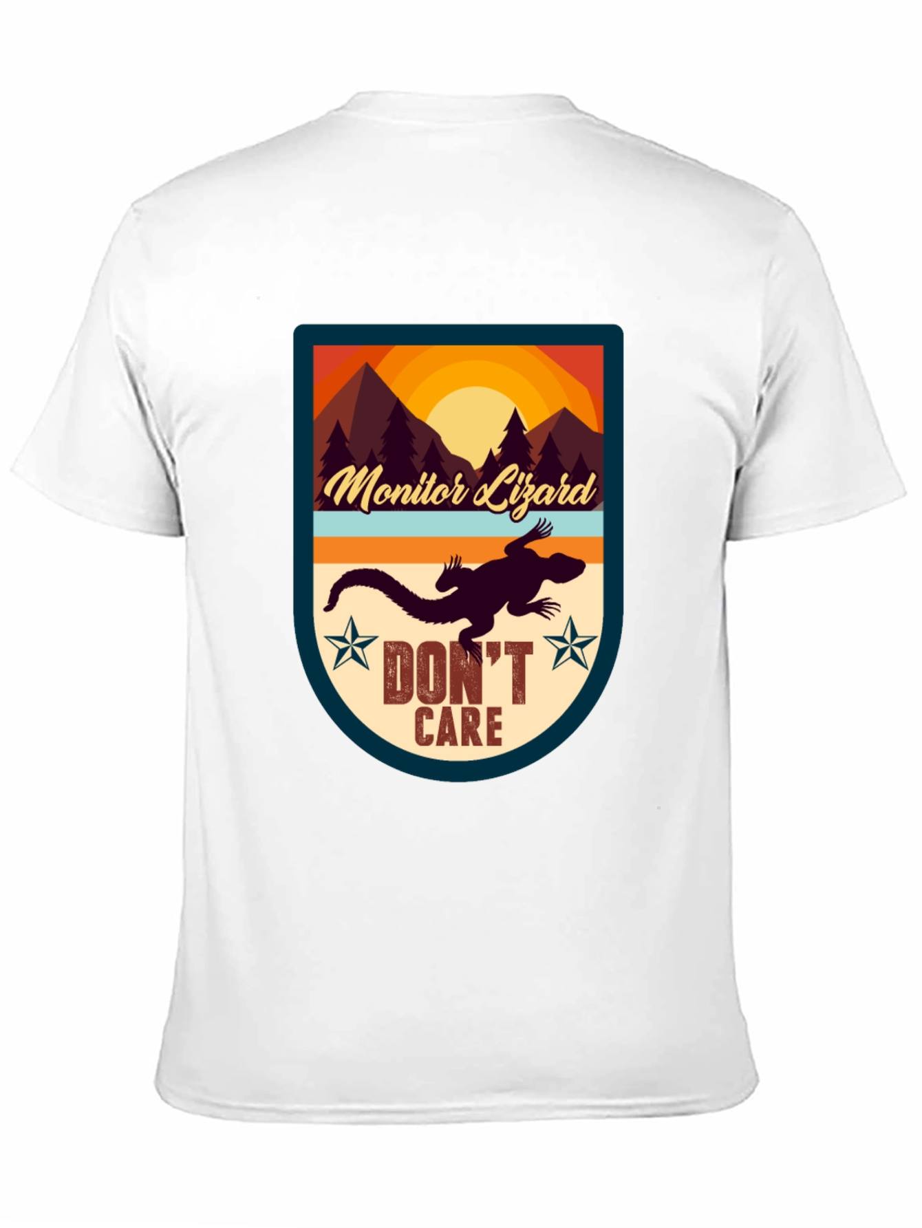Monitor Lizard T-Shirt - Dont Care Graphic Tee