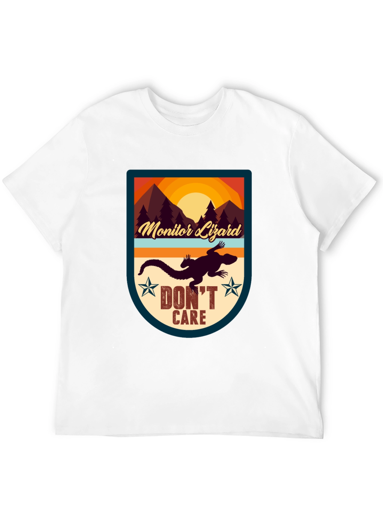 Monitor Lizard T-Shirt - Dont Care Graphic Tee