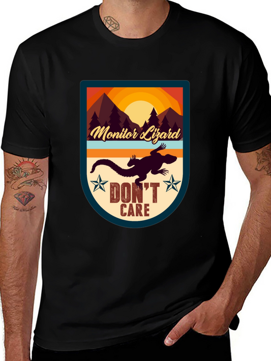 Monitor Lizard T-Shirt - Dont Care Graphic Tee