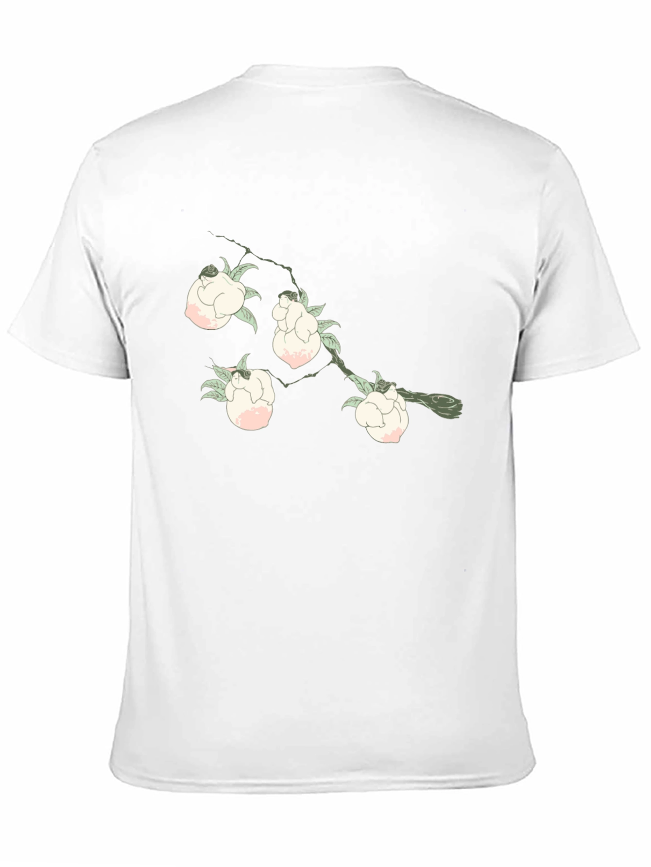 Floral Branch Print Black T-Shirt