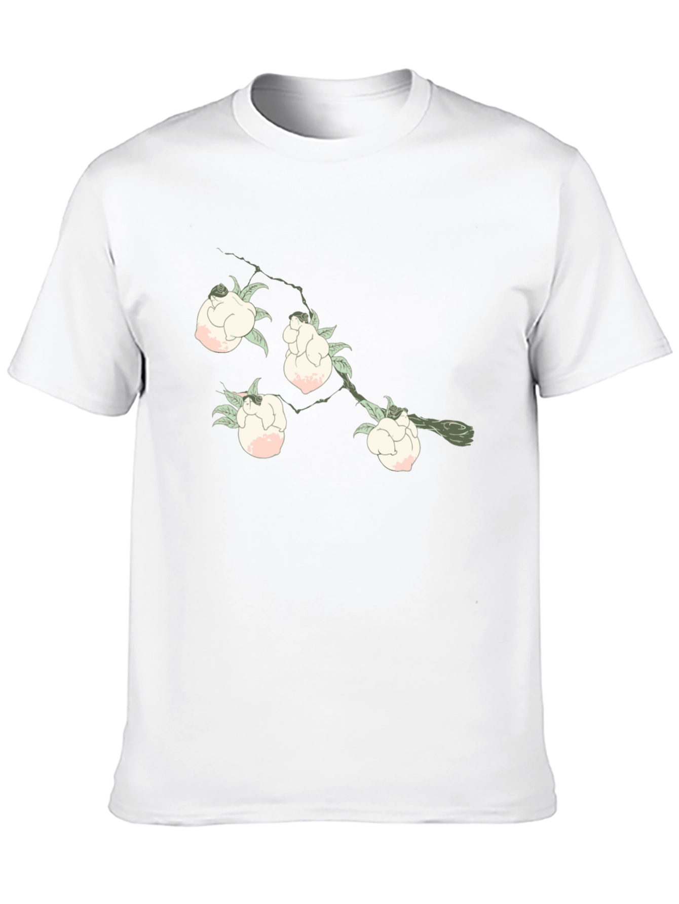 Floral Branch Print Black T-Shirt
