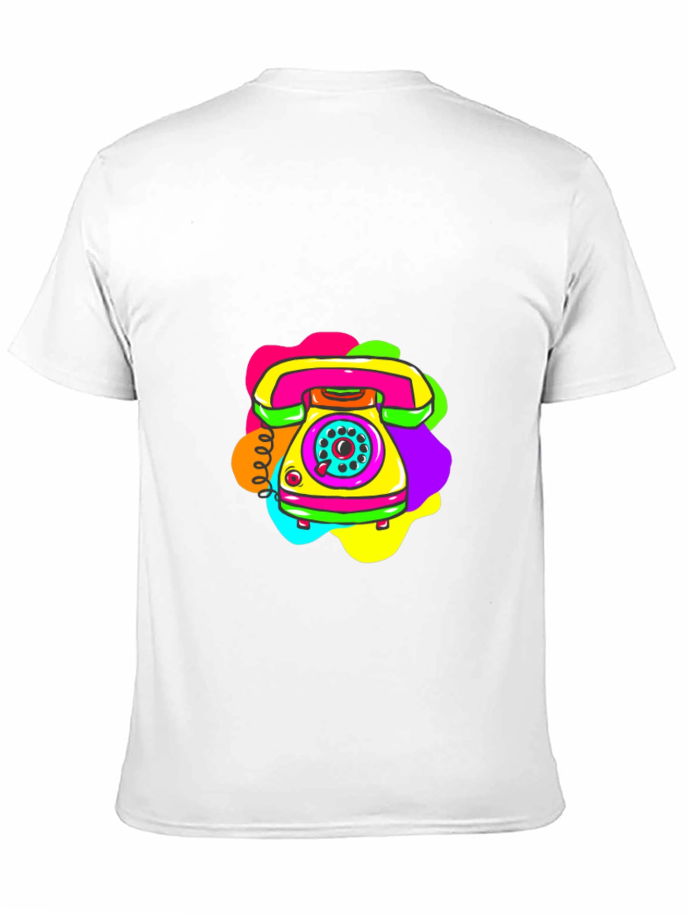 Retro Rotary Phone Graphic Tee - Black