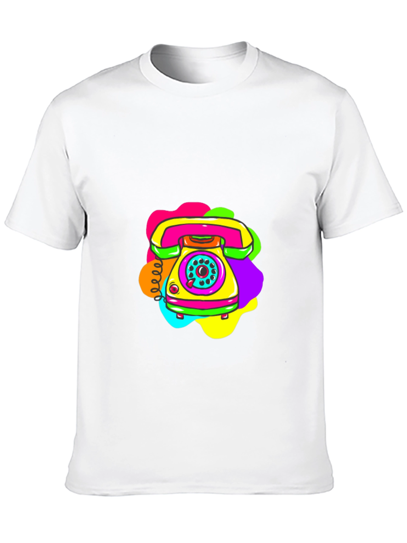 Retro Rotary Phone Graphic Tee - Black