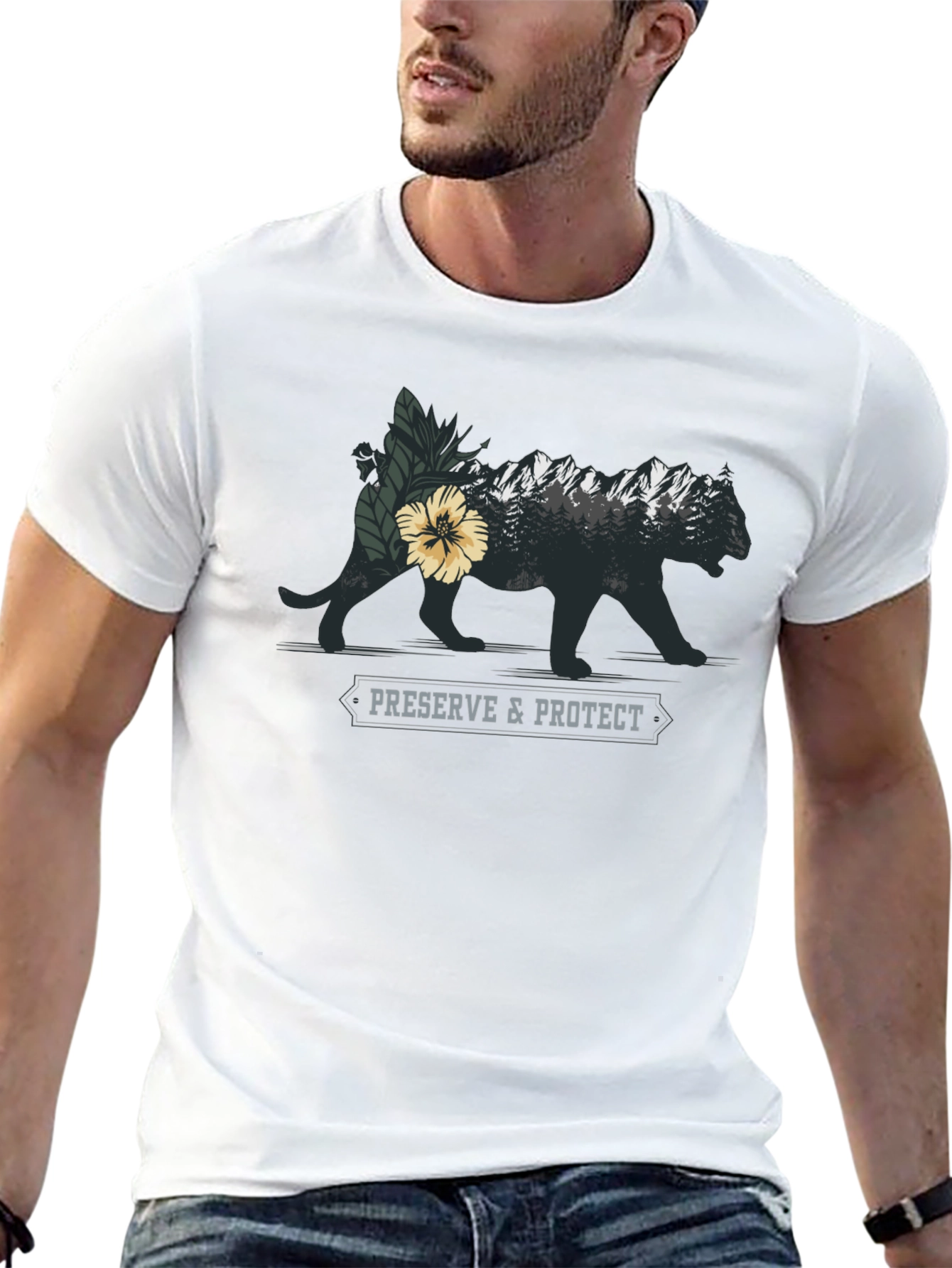 Preserve & Protect Wildlife Graphic Tee - Black