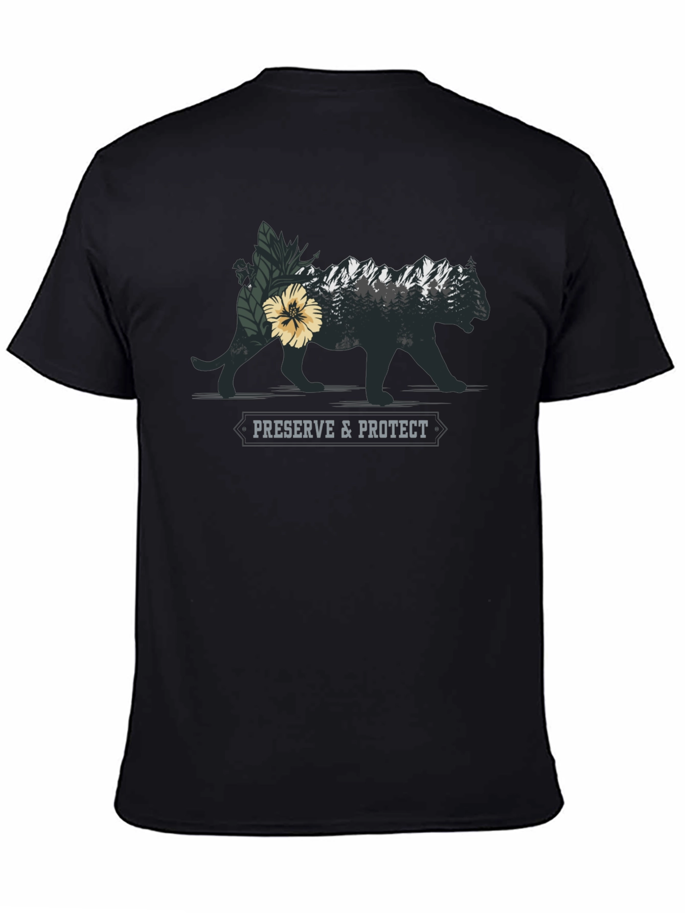 Preserve & Protect Wildlife Graphic Tee - Black