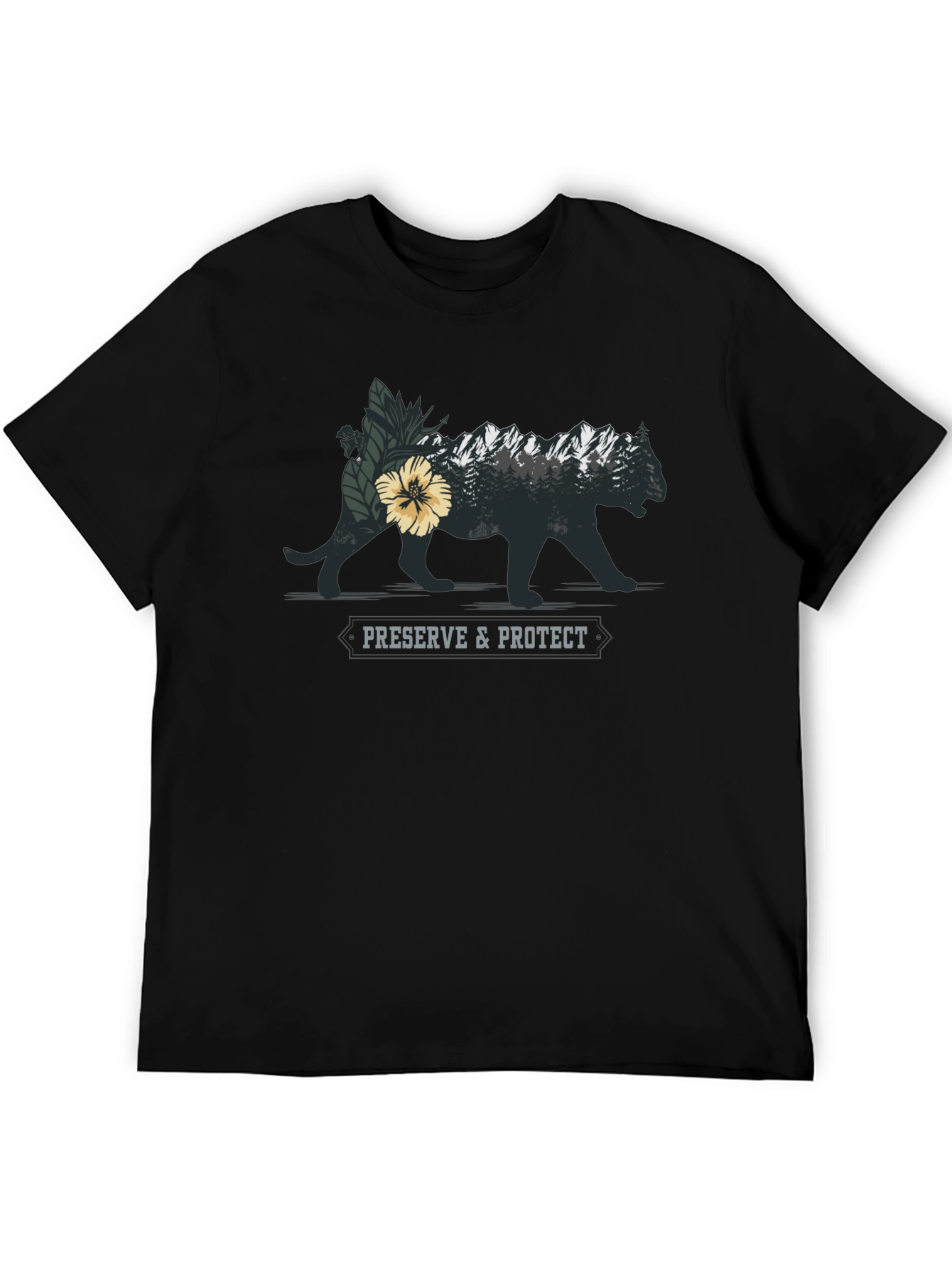 Preserve & Protect Wildlife Graphic Tee - Black