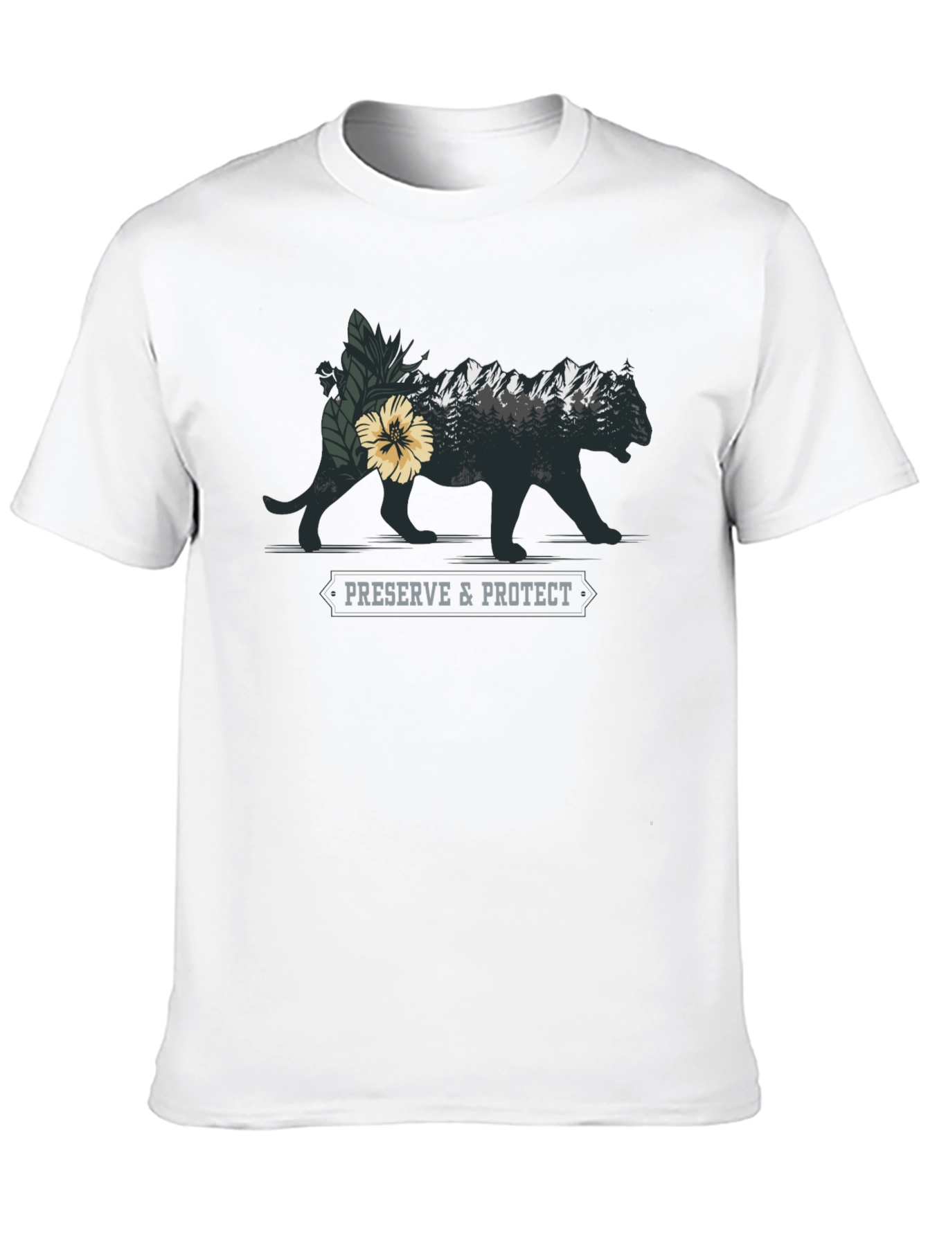 Preserve & Protect Wildlife Graphic Tee - Black