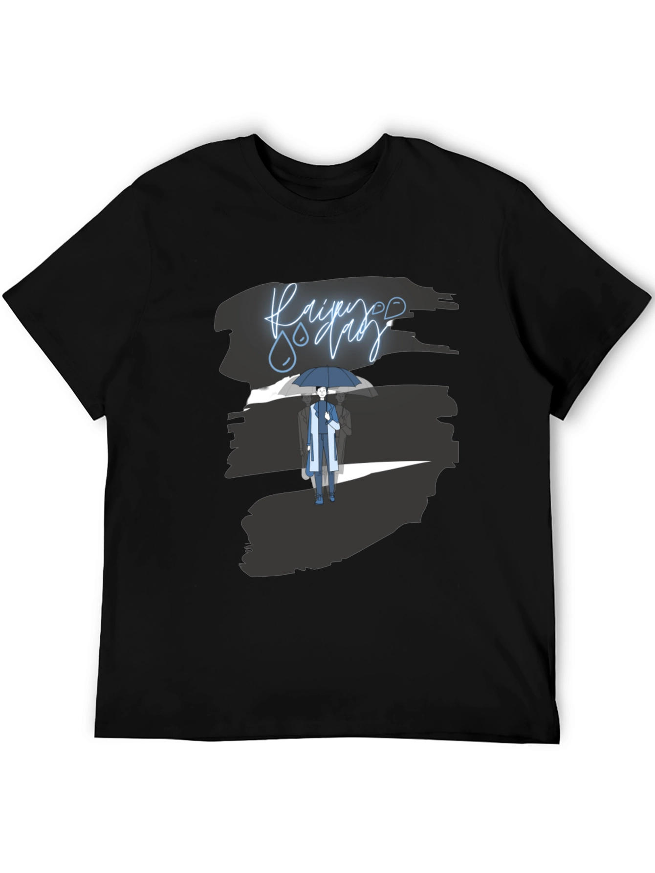 Rainy Day Graphic Tee - Stylish Black T-Shirt