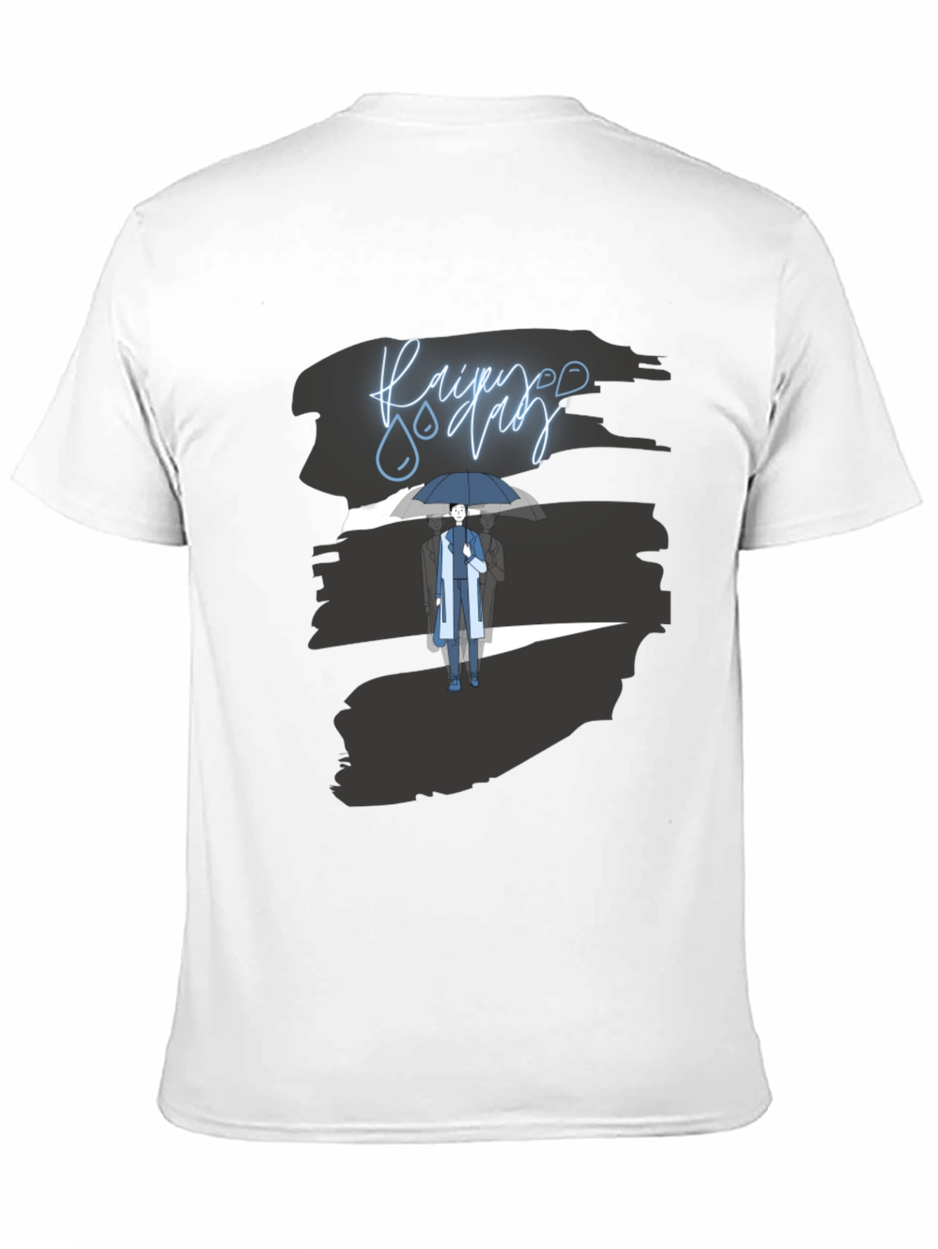 Rainy Day Graphic Tee - Stylish Black T-Shirt