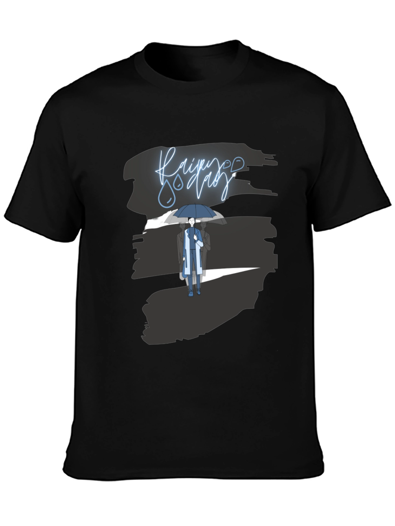Rainy Day Graphic Tee - Stylish Black T-Shirt