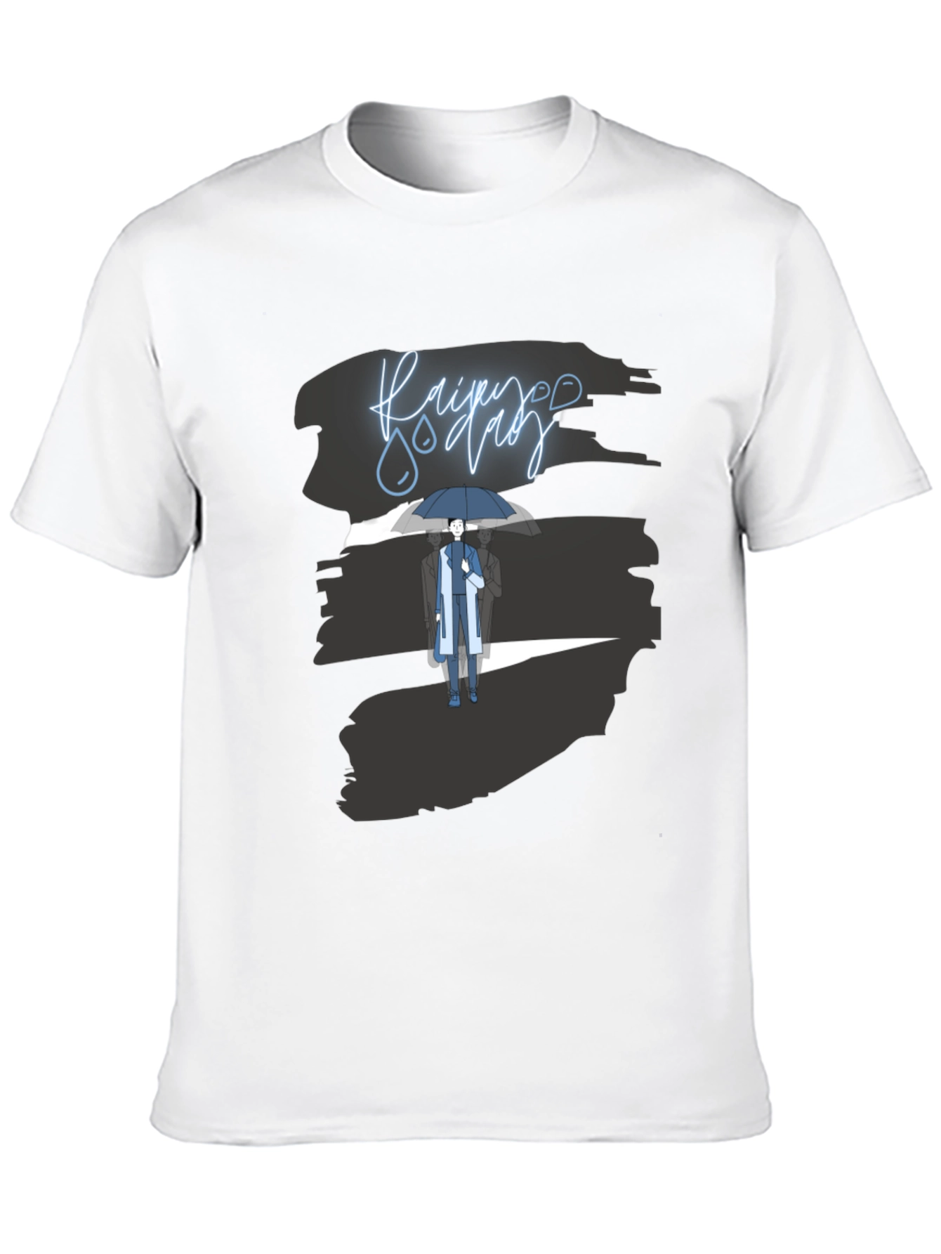 Rainy Day Graphic Tee - Stylish Black T-Shirt