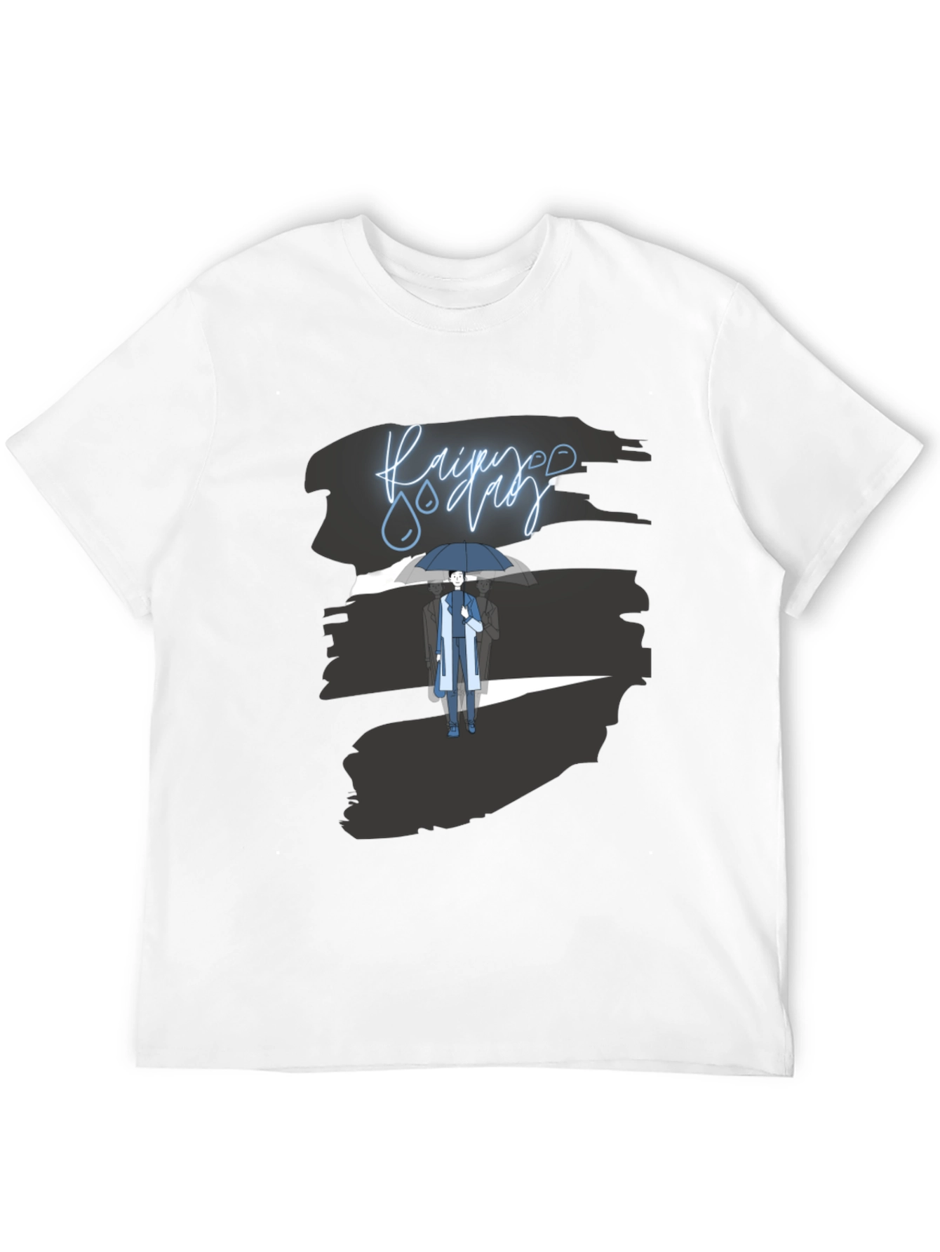 Rainy Day Graphic Tee - Stylish Black T-Shirt