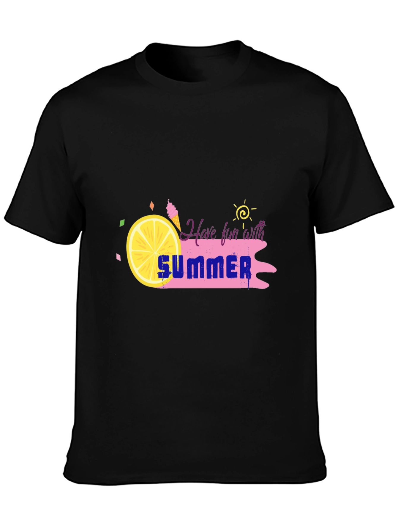 Summer Fun Black T-Shirt