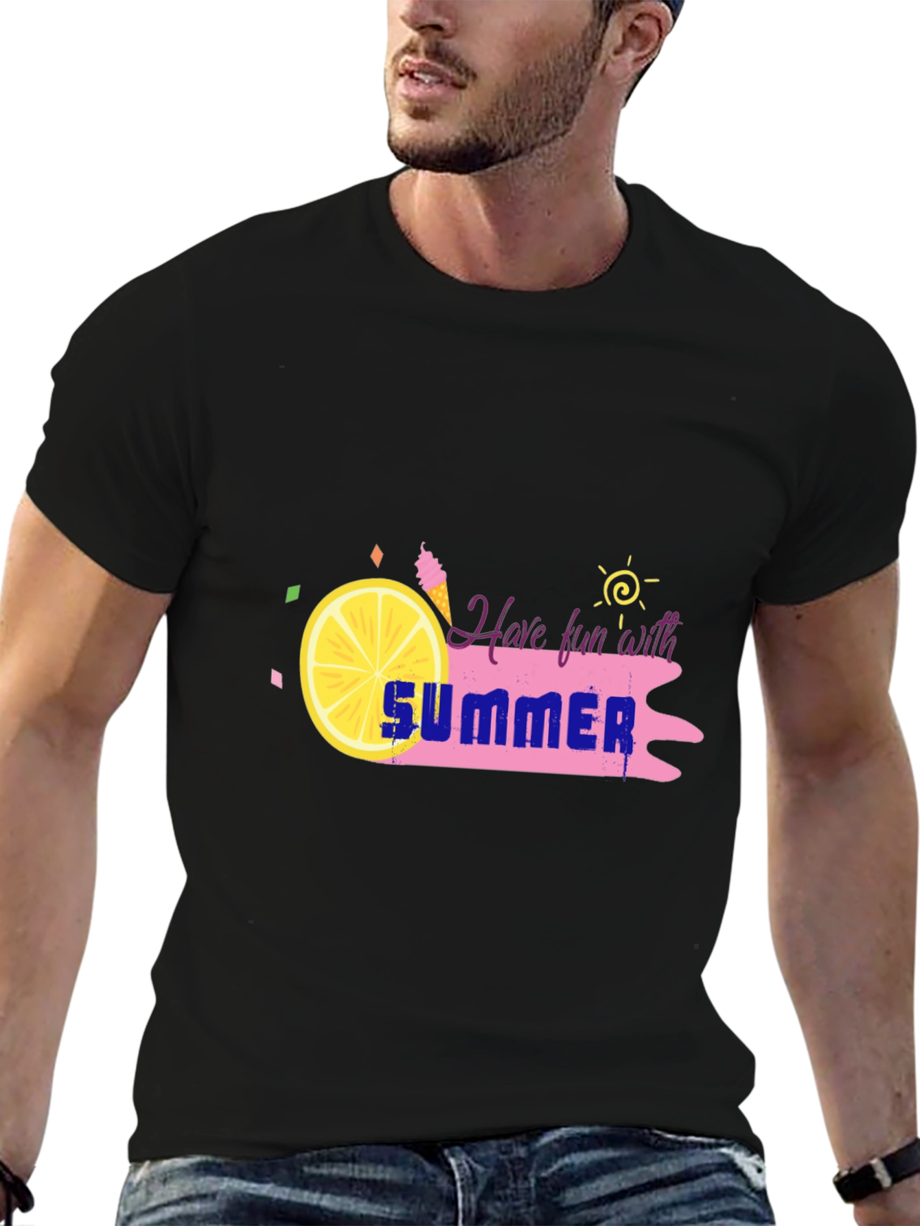 Summer Fun Black T-Shirt