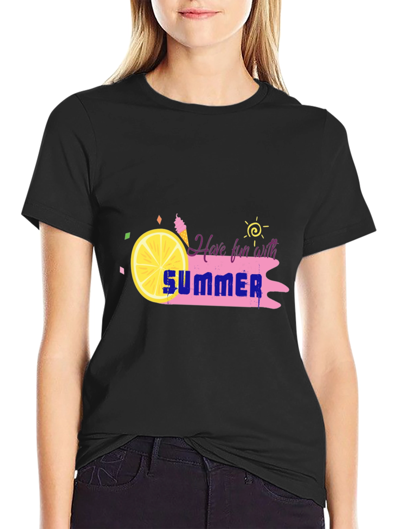 Summer Fun Black T-Shirt