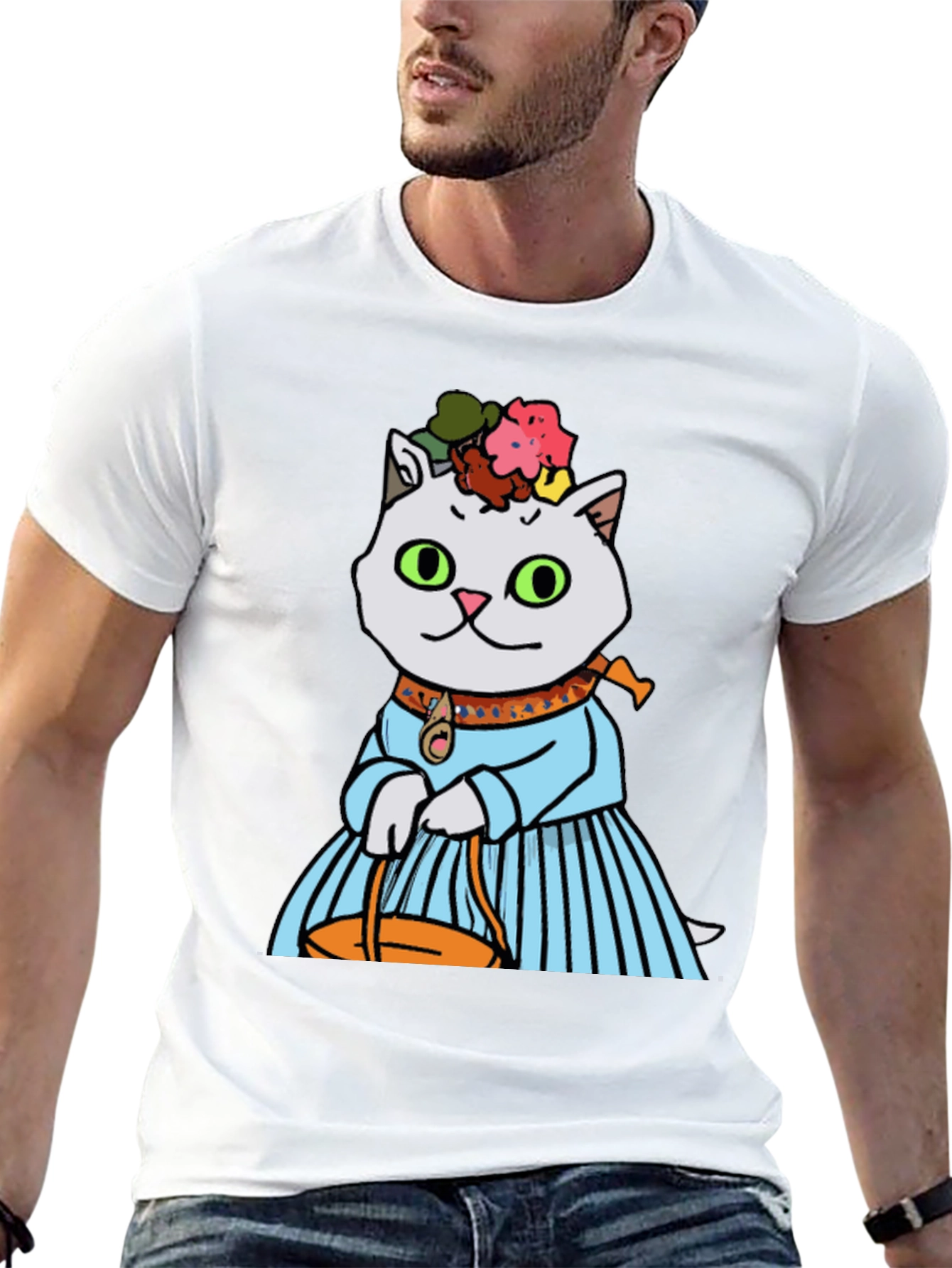 Frida Kahlo Cat T-Shirt - Unique Graphic Tee