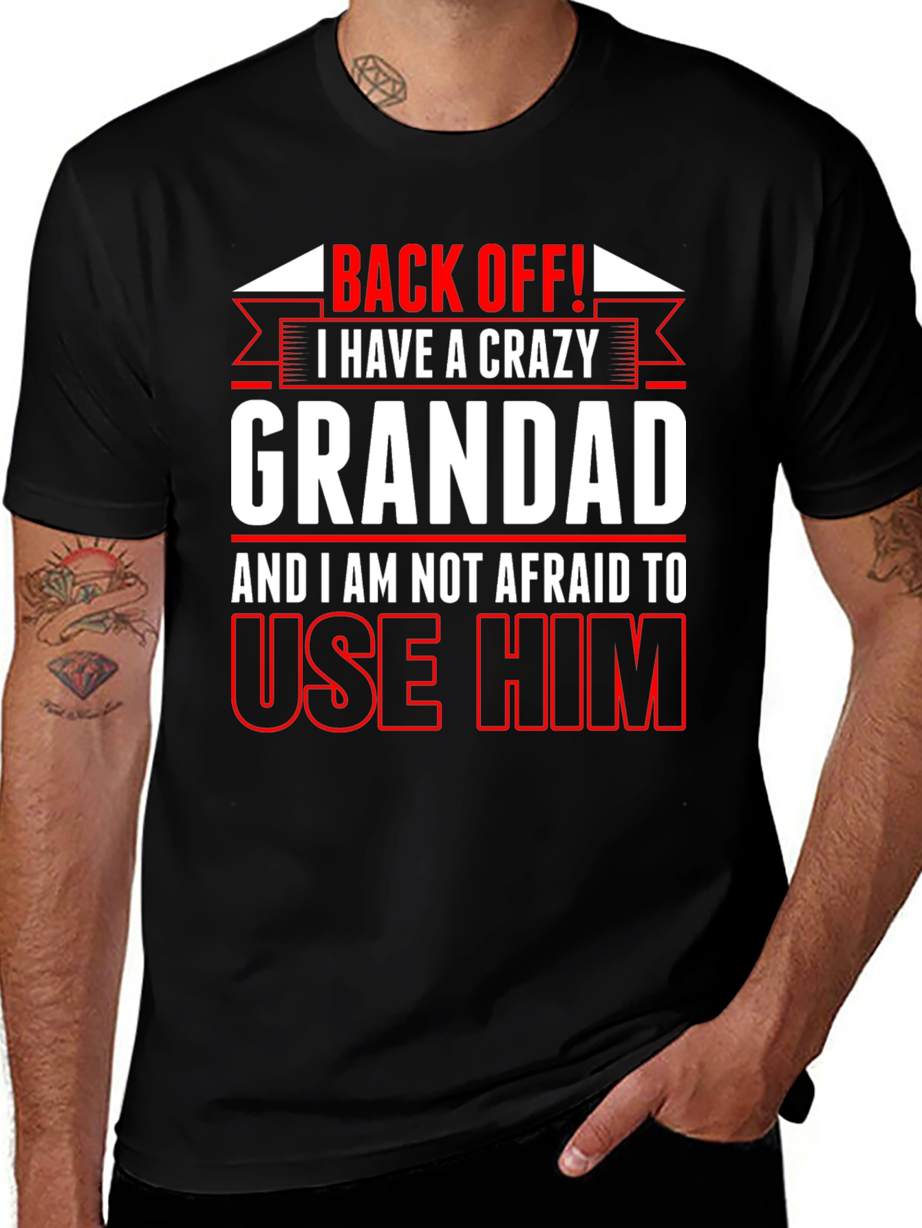 Crazy Grandad T-Shirt - Back Off Funny Gift