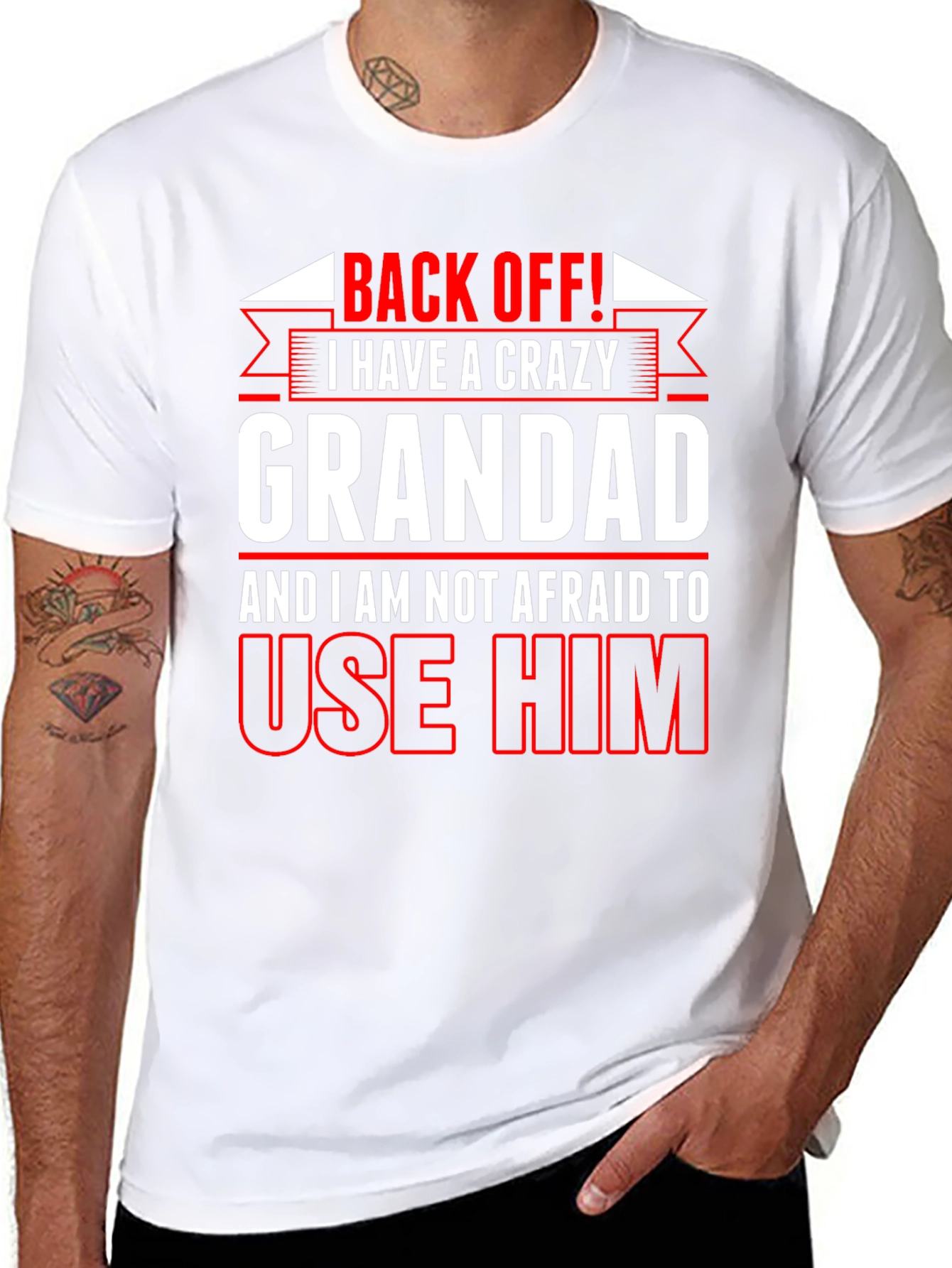 Crazy Grandad T-Shirt - Back Off Funny Gift