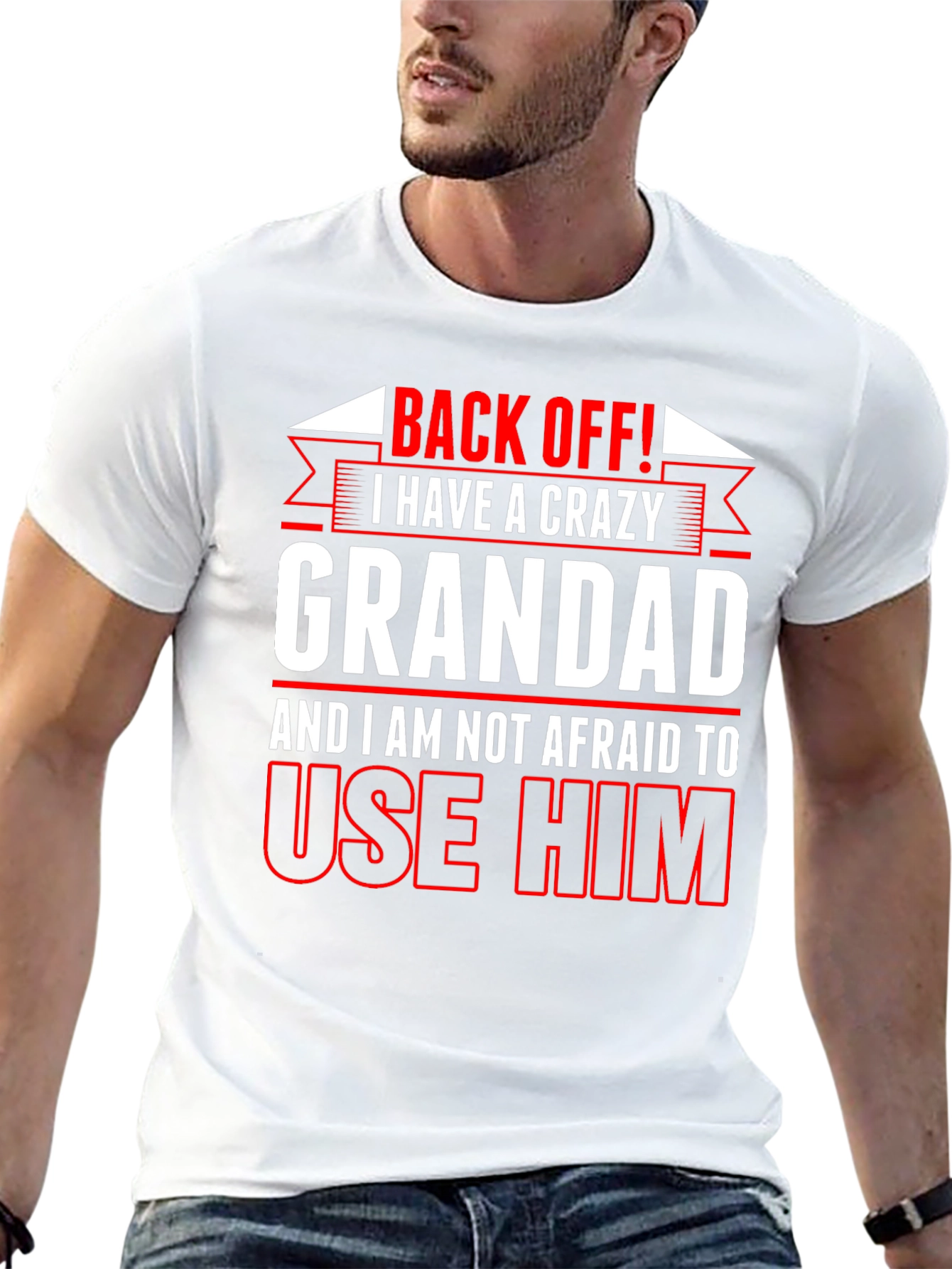 Crazy Grandad T-Shirt - Back Off Funny Gift