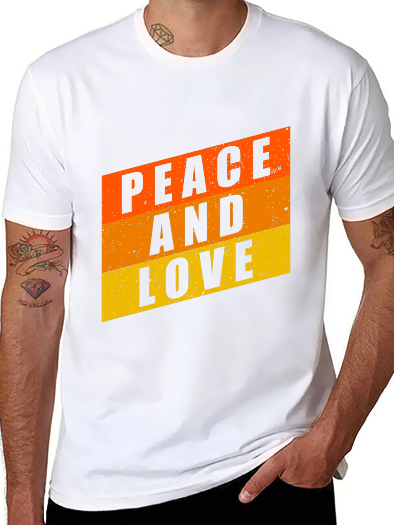 Peace and Love Retro T-Shirt