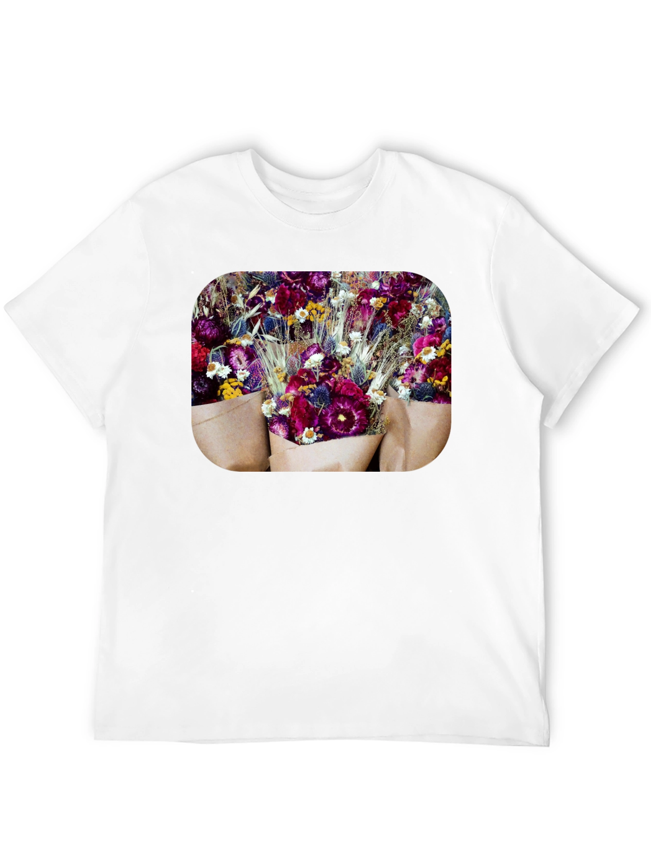 Floral Bouquet Graphic Print Black T-Shirt