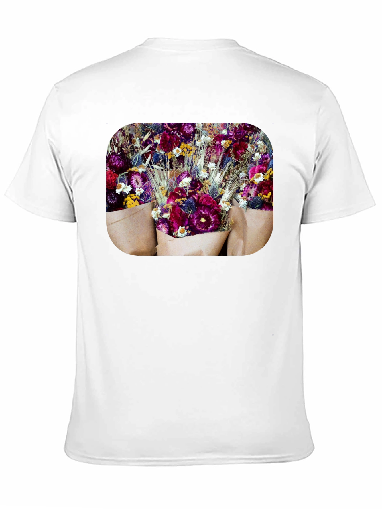 Floral Bouquet Graphic Print Black T-Shirt
