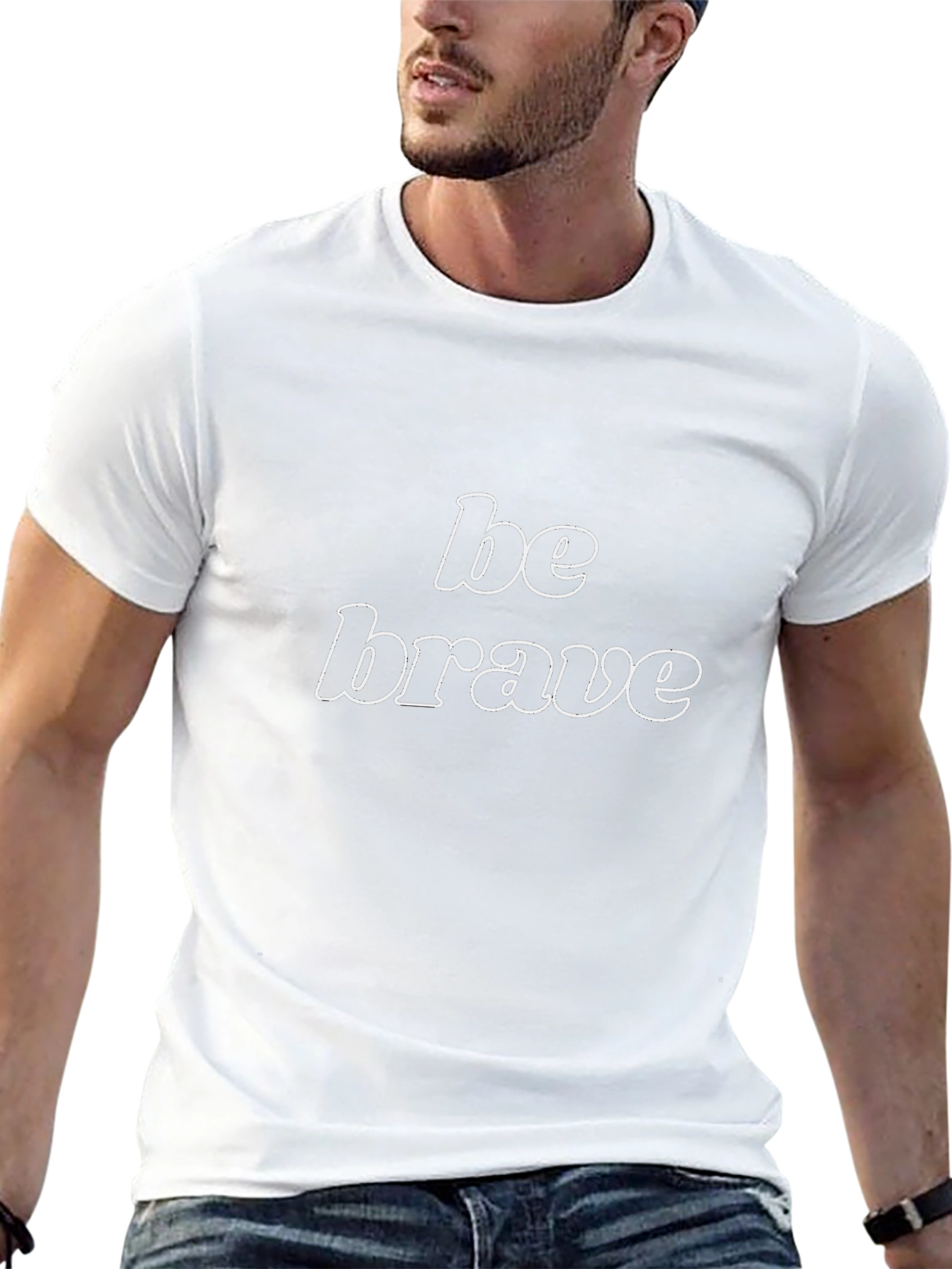 Be Brave Black Graphic Tee - Motivational Design