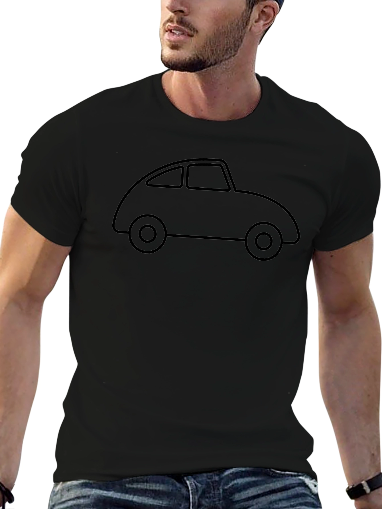 Classic Car Outline Tee - Retro Auto Design