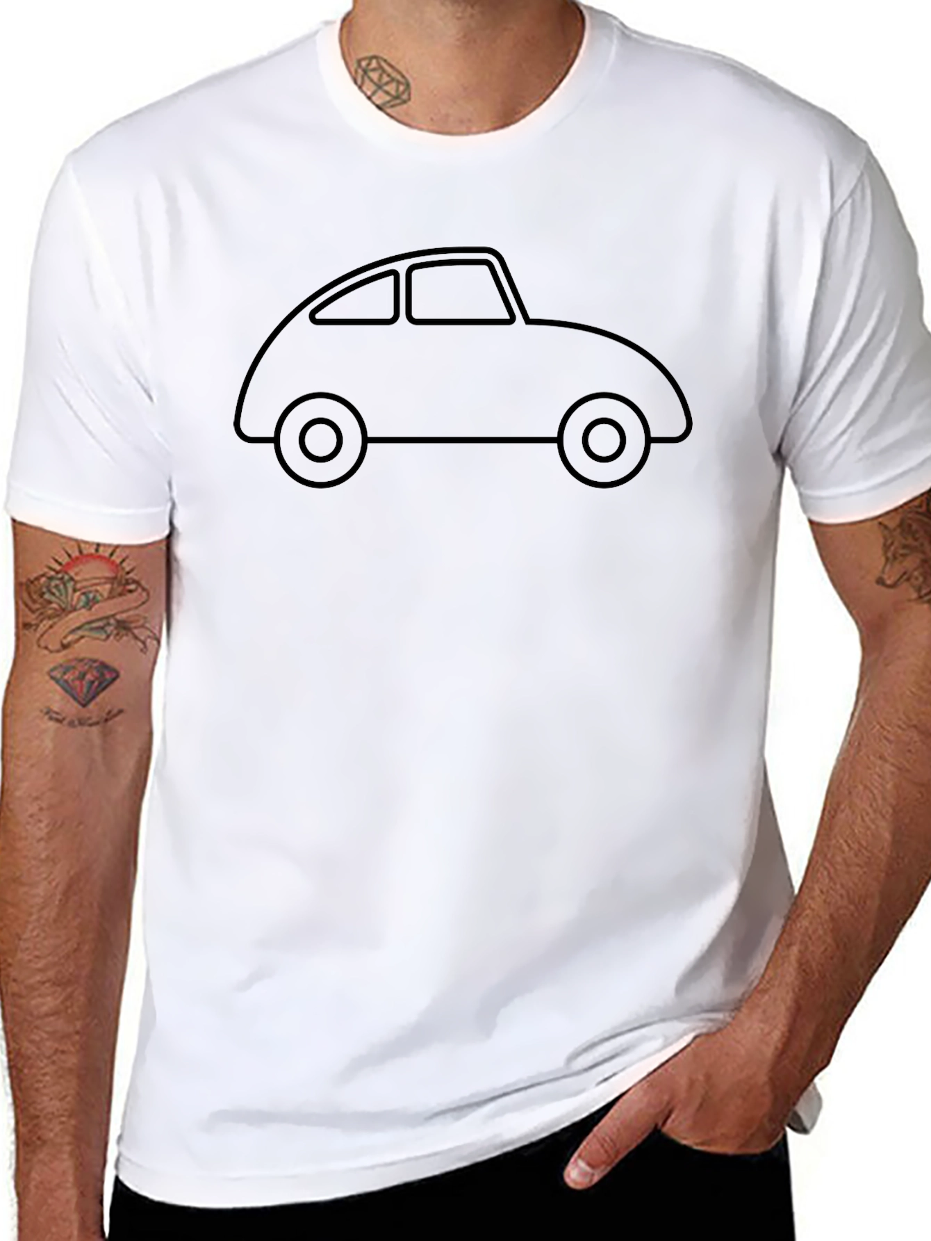 Classic Car Outline Tee - Retro Auto Design
