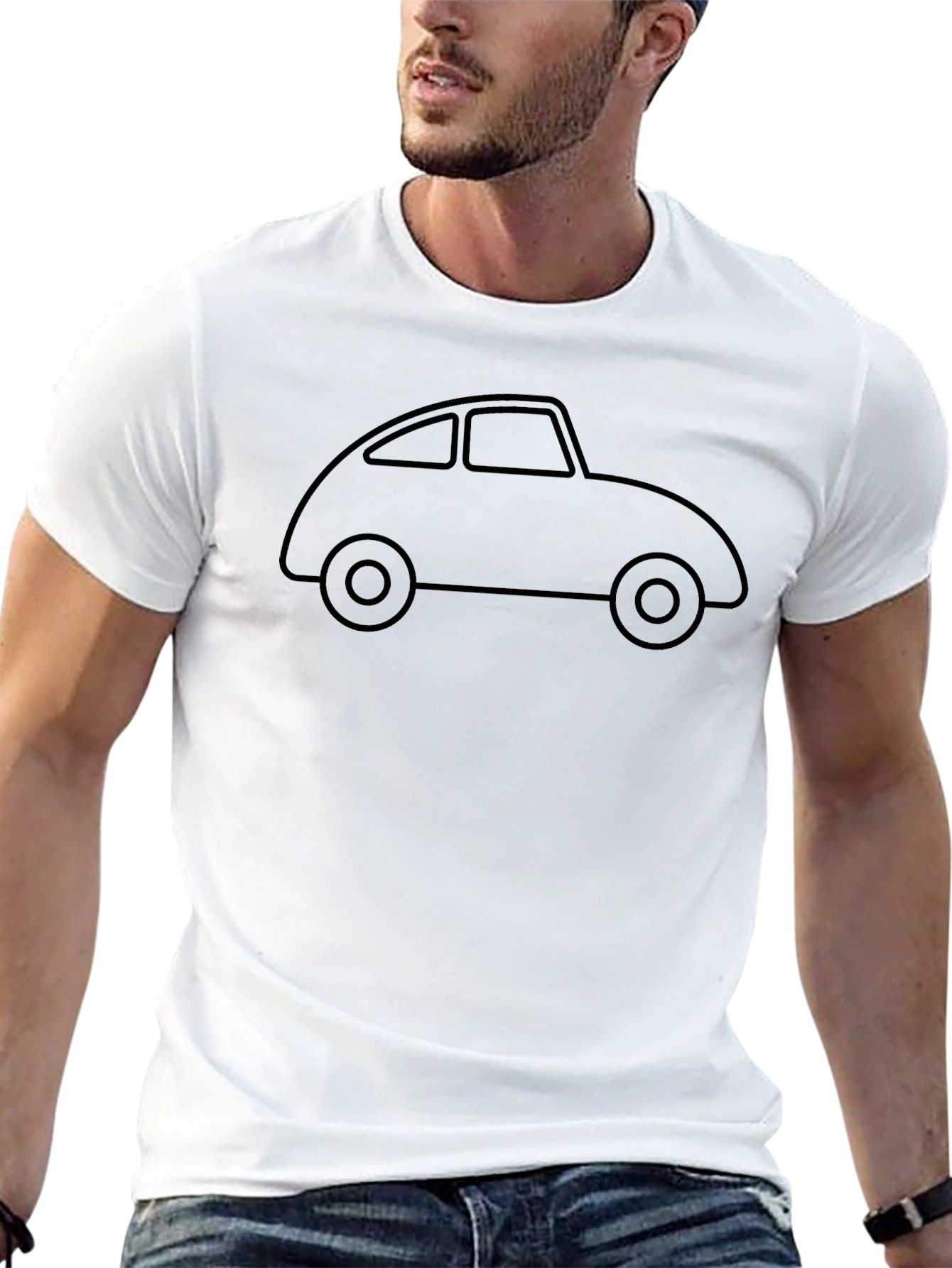 Classic Car Outline Tee - Retro Auto Design