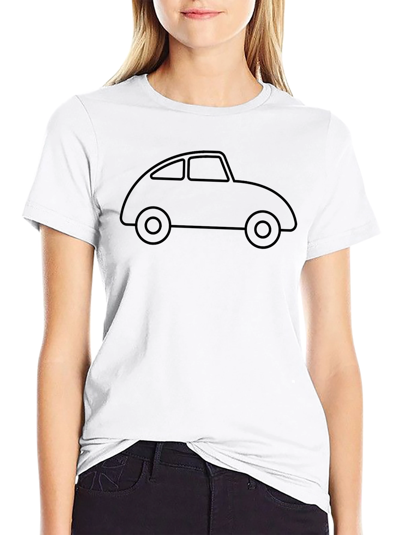 Classic Car Outline Tee - Retro Auto Design