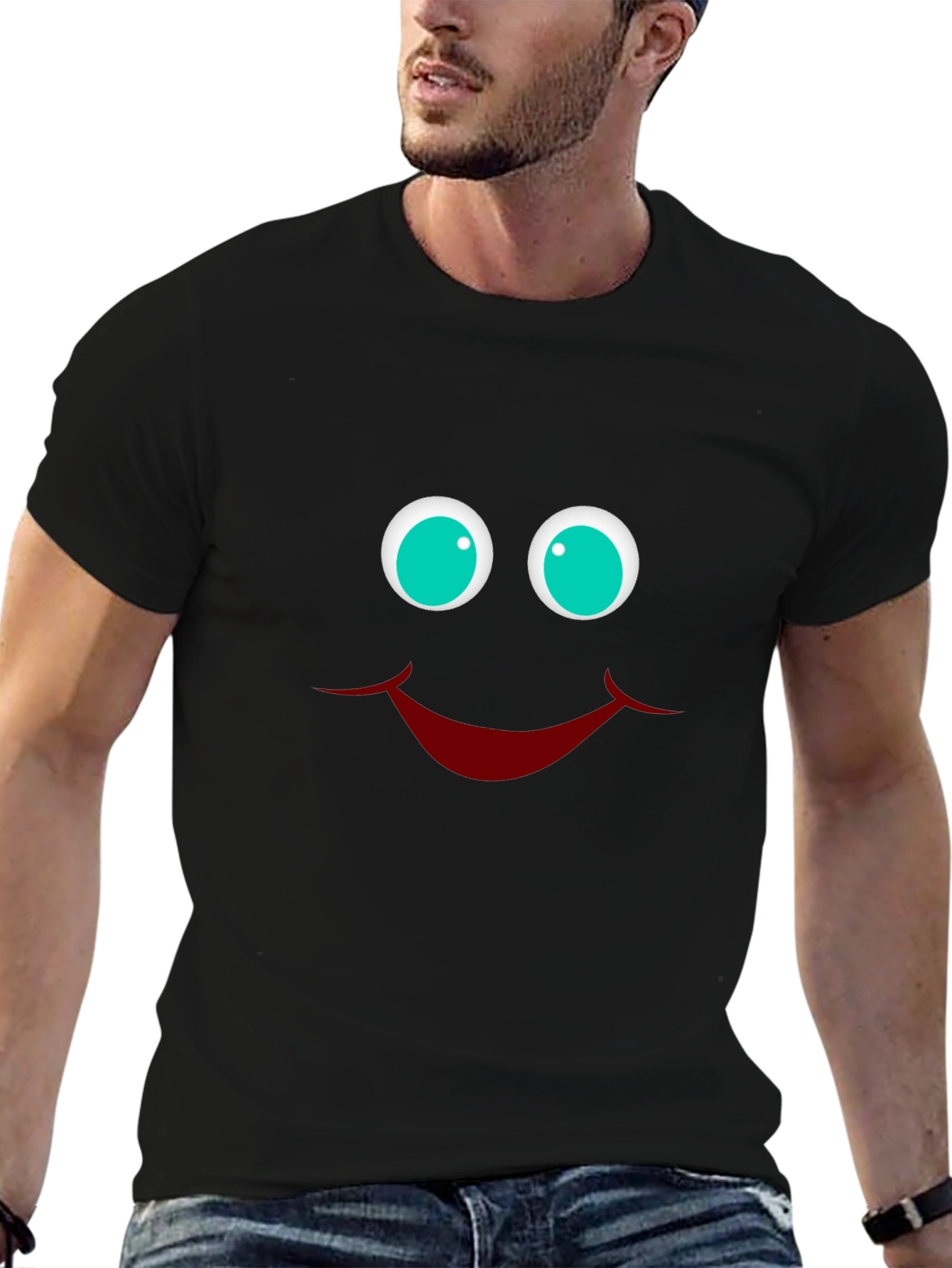 Smiley Face Graphic T-Shirt - Funny Casual Tee