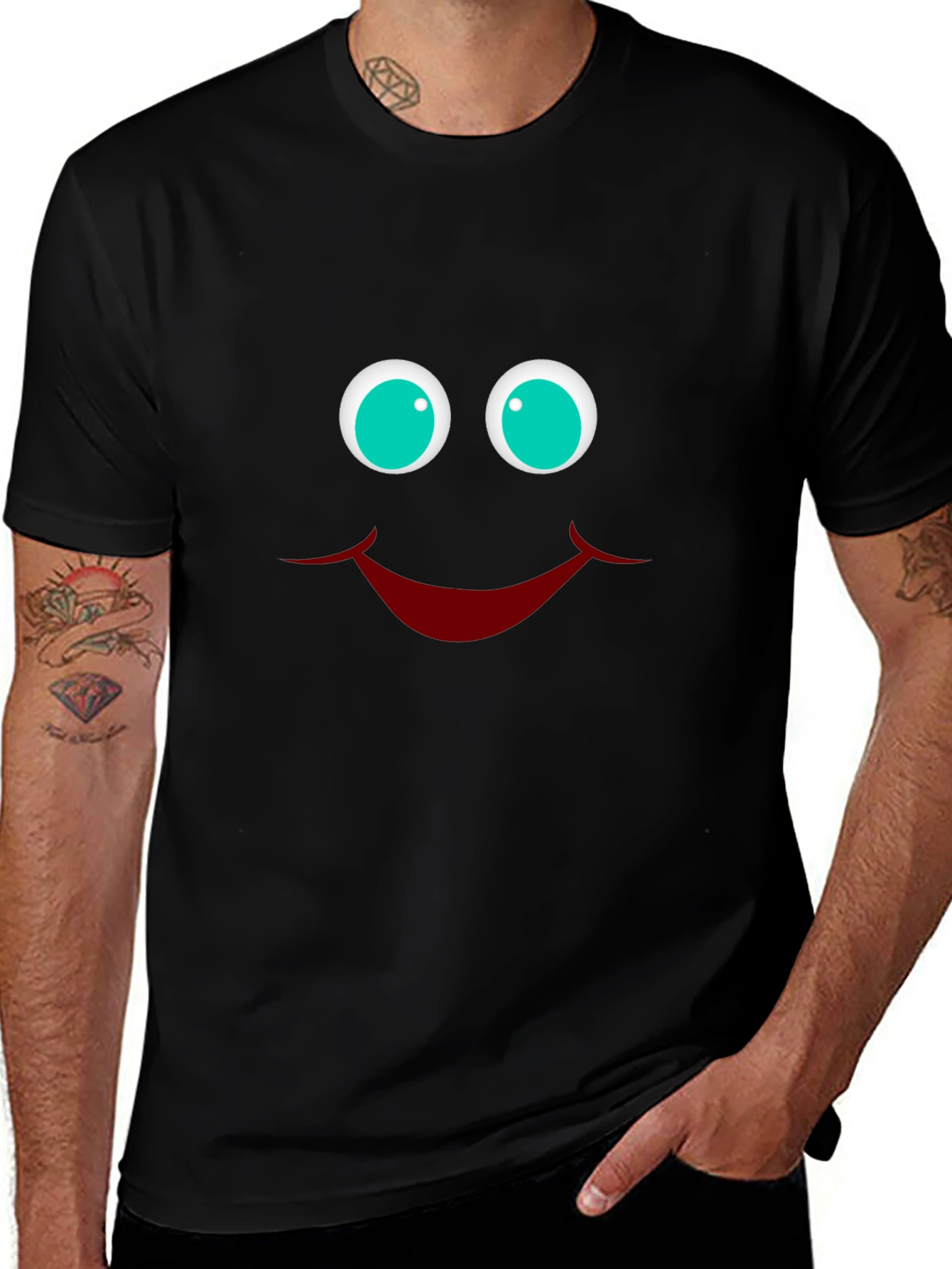 Smiley Face Graphic T-Shirt - Funny Casual Tee
