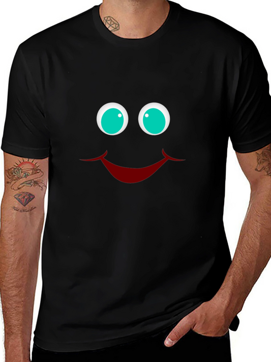 Smiley Face Graphic T-Shirt - Funny Casual Tee