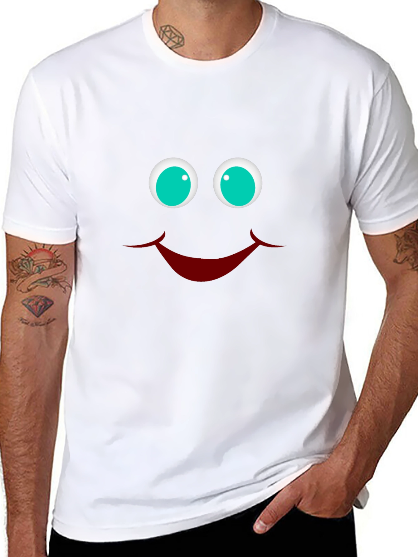 Smiley Face Graphic T-Shirt - Funny Casual Tee