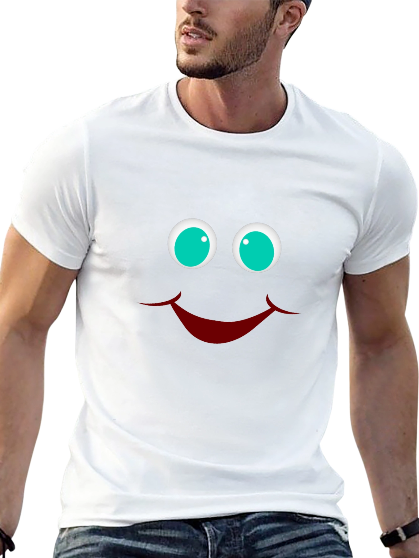 Smiley Face Graphic T-Shirt - Funny Casual Tee