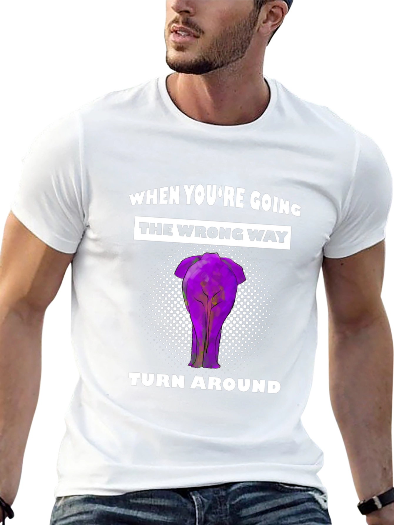 Funny Elephant Backside T-Shirt - Turn Around