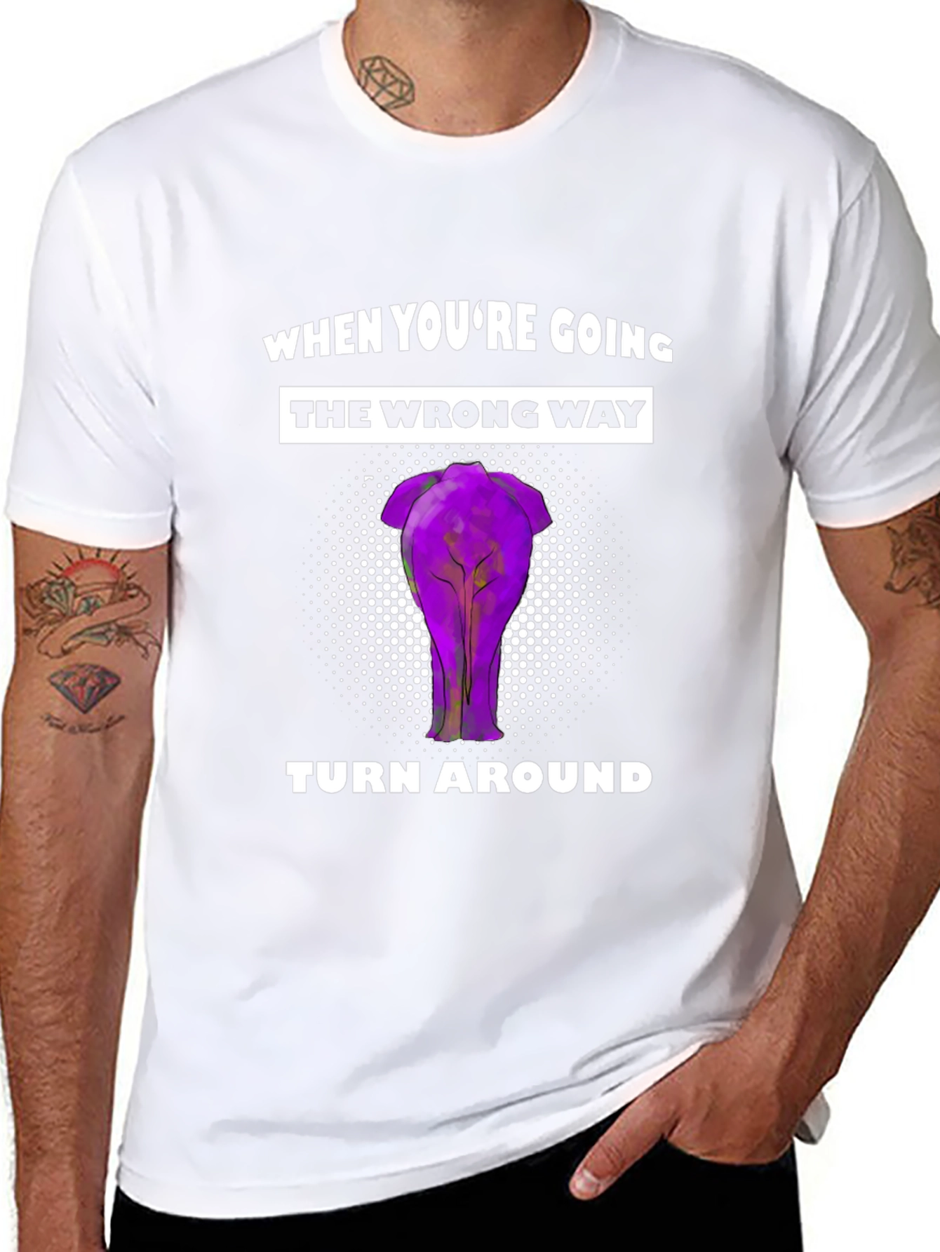 Funny Elephant Backside T-Shirt - Turn Around