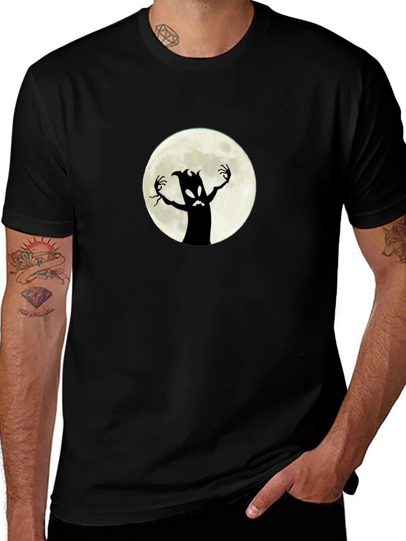 Spooky Moon Monster Graphic Tee