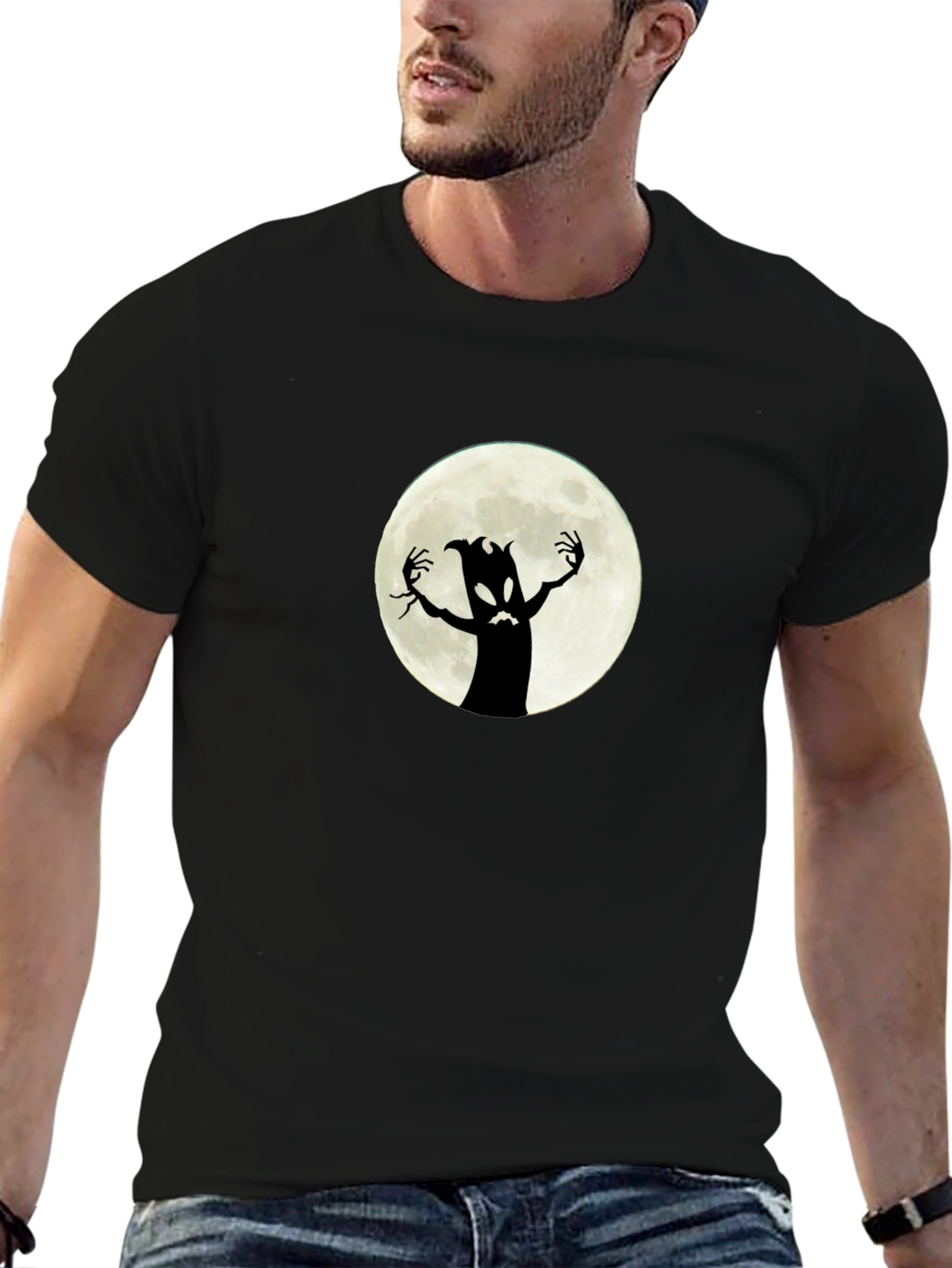 Spooky Moon Monster Graphic Tee