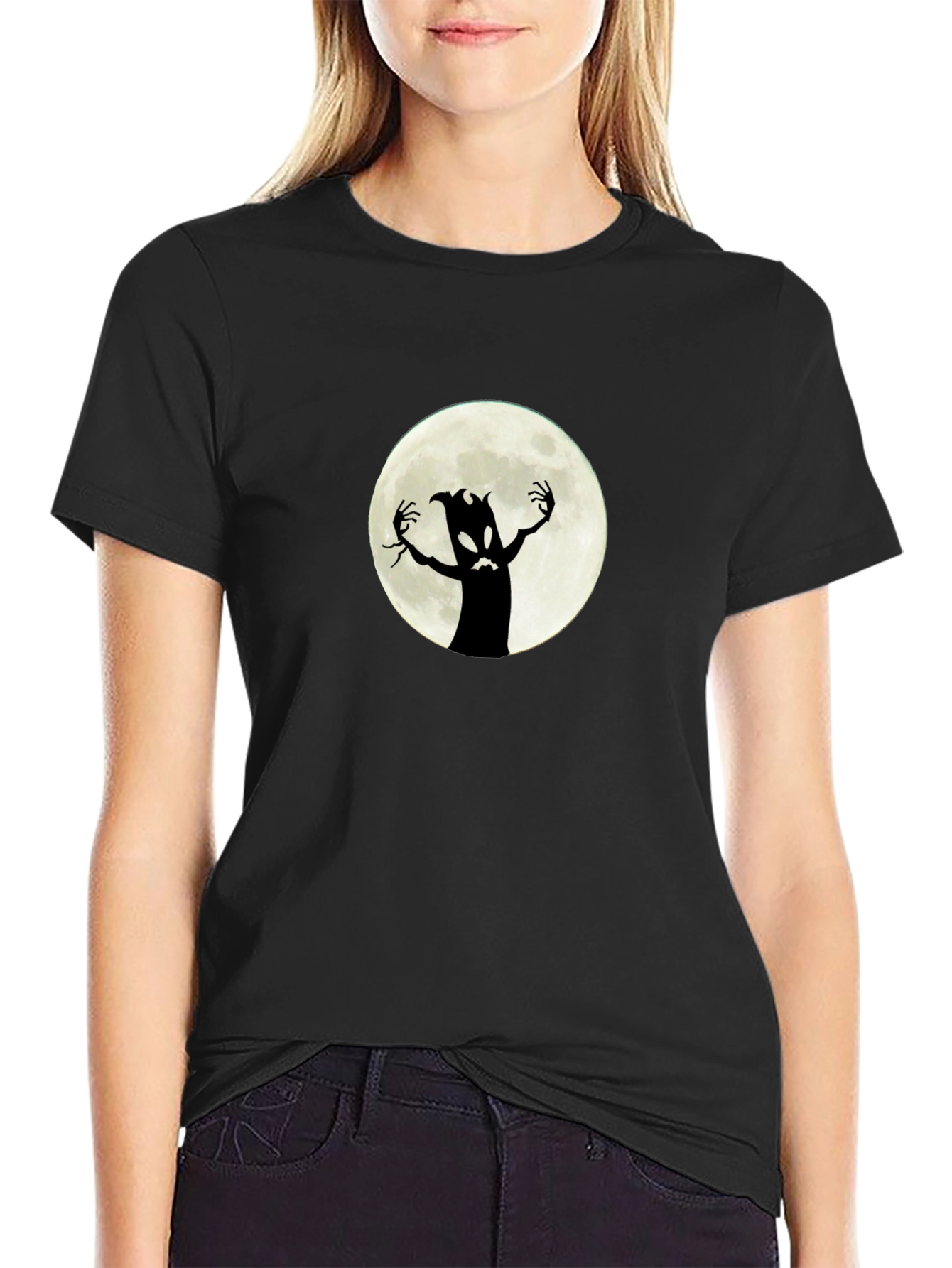 Spooky Moon Monster Graphic Tee