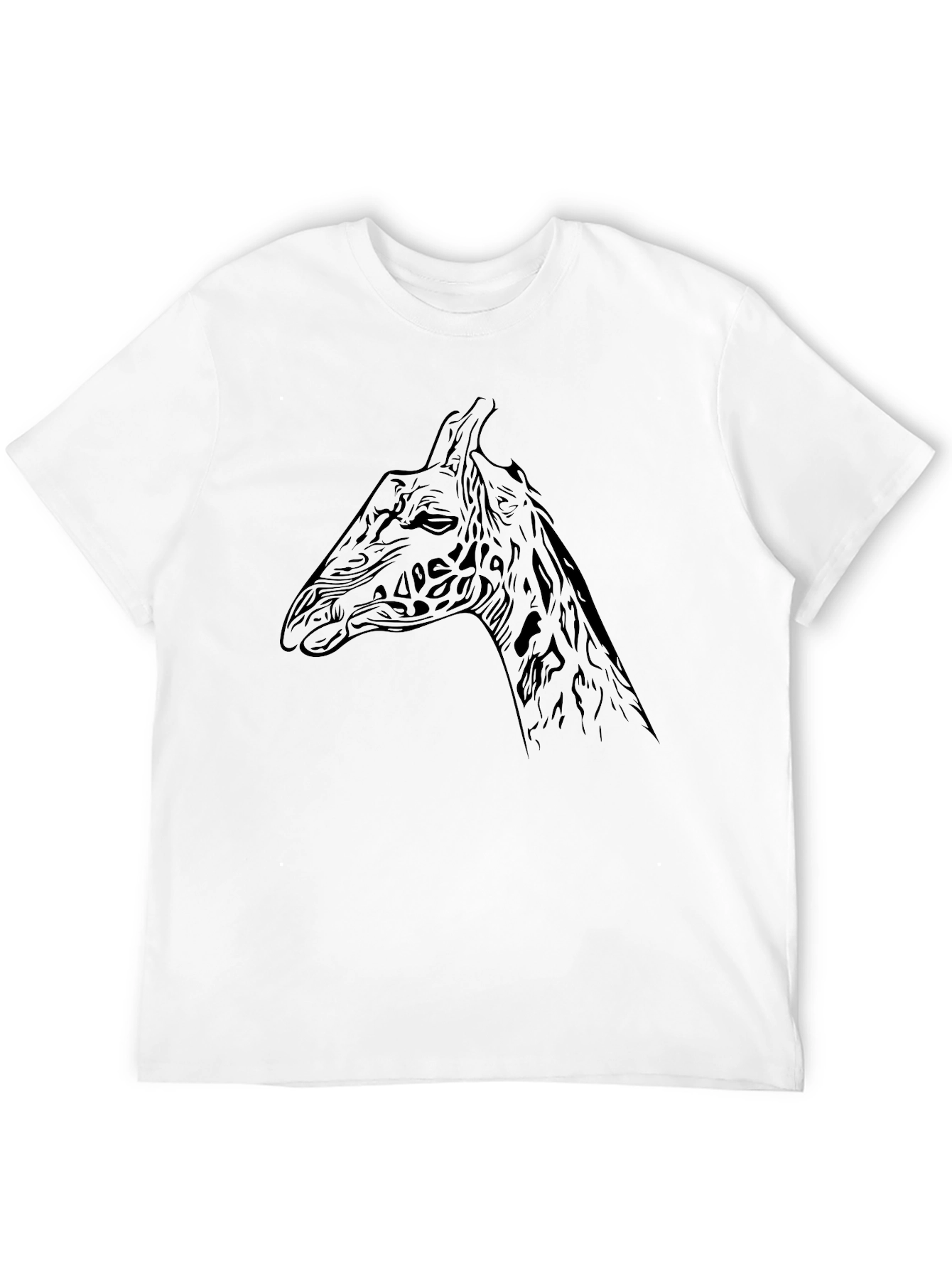 Giraffe Outline Graphic Tee - Unisex Black T-Shirt