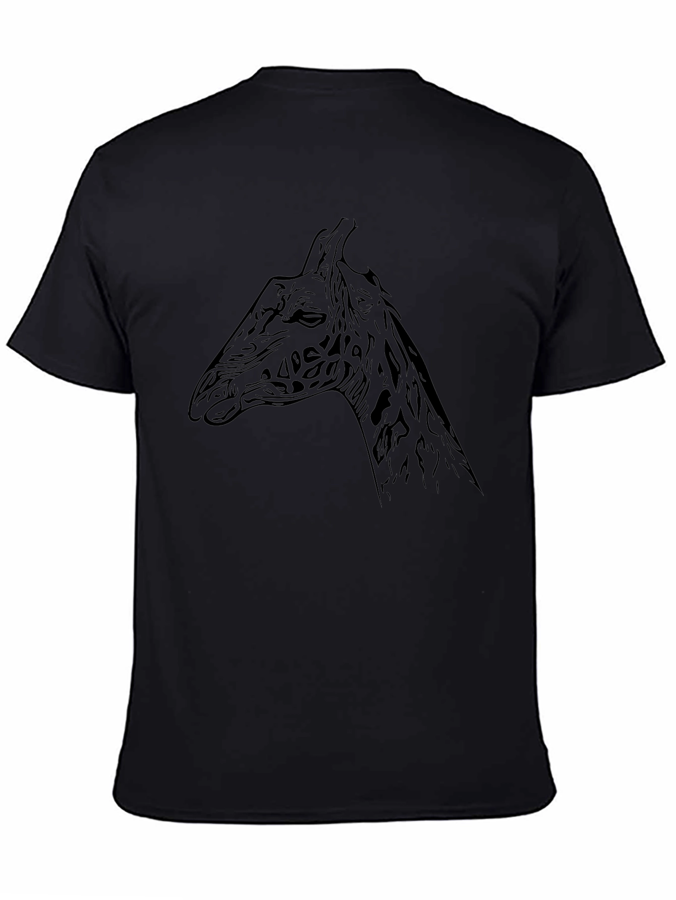 Giraffe Outline Graphic Tee - Unisex Black T-Shirt
