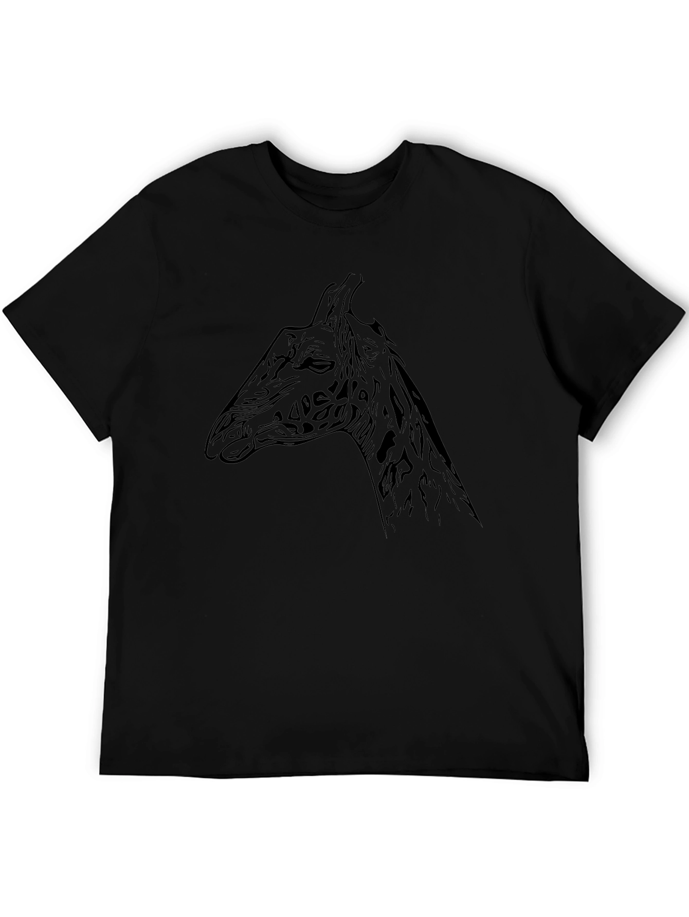 Giraffe Outline Graphic Tee - Unisex Black T-Shirt