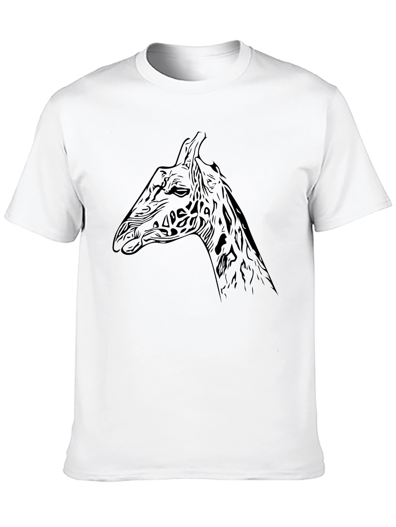 Giraffe Outline Graphic Tee - Unisex Black T-Shirt