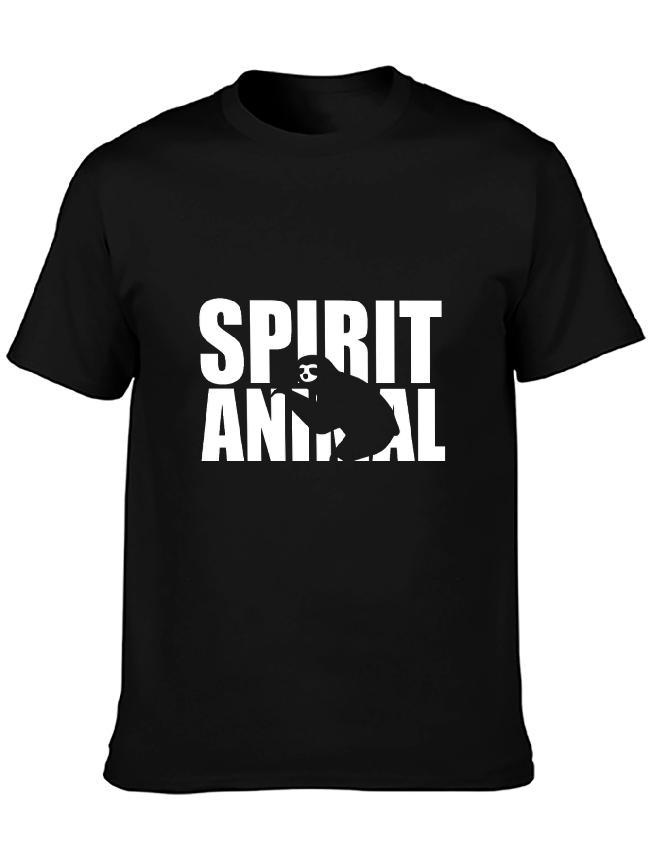 Spirit Animal Sloth T-Shirt - Black Cotton Tee