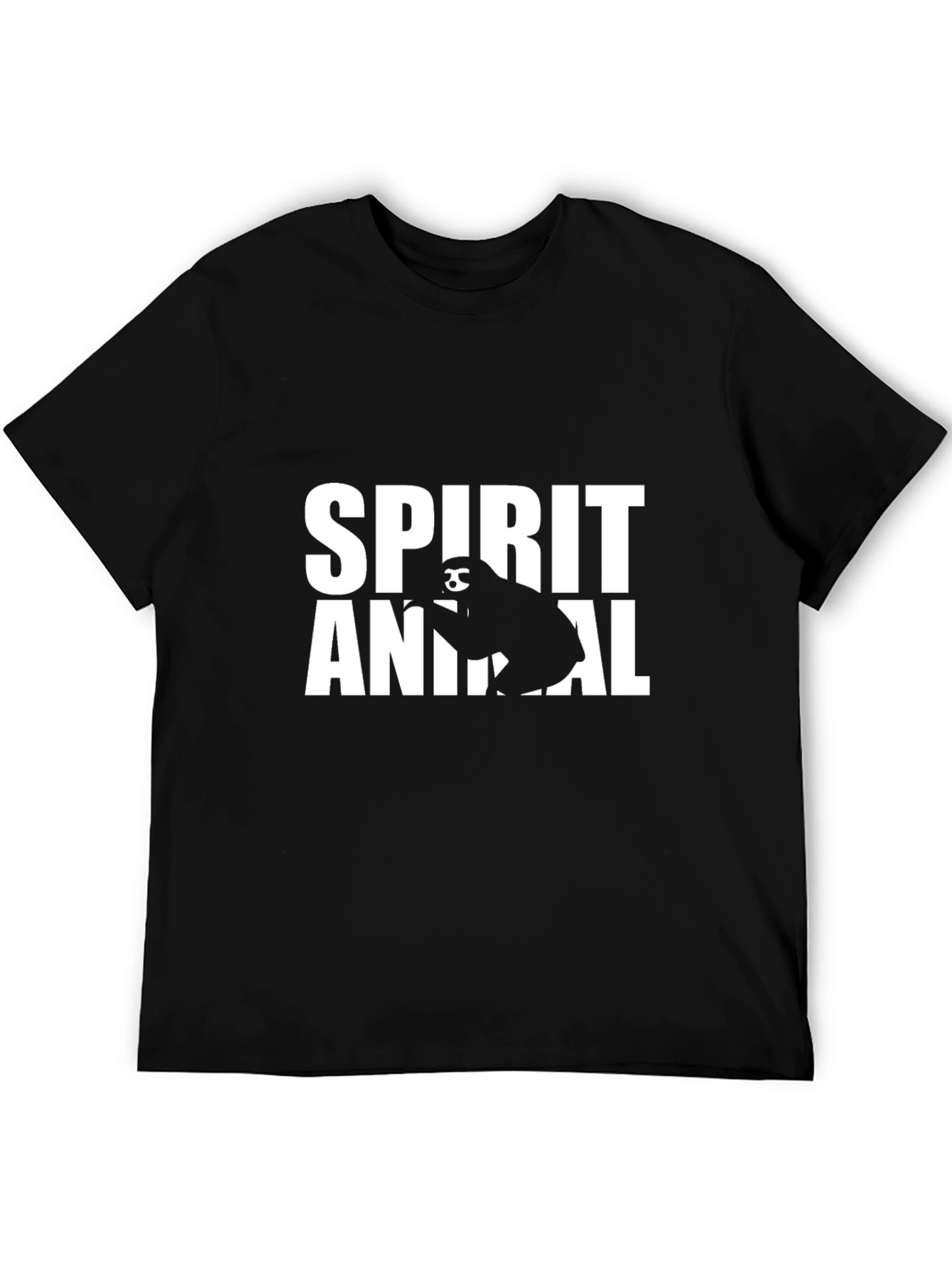 Spirit Animal Sloth T-Shirt - Black Cotton Tee