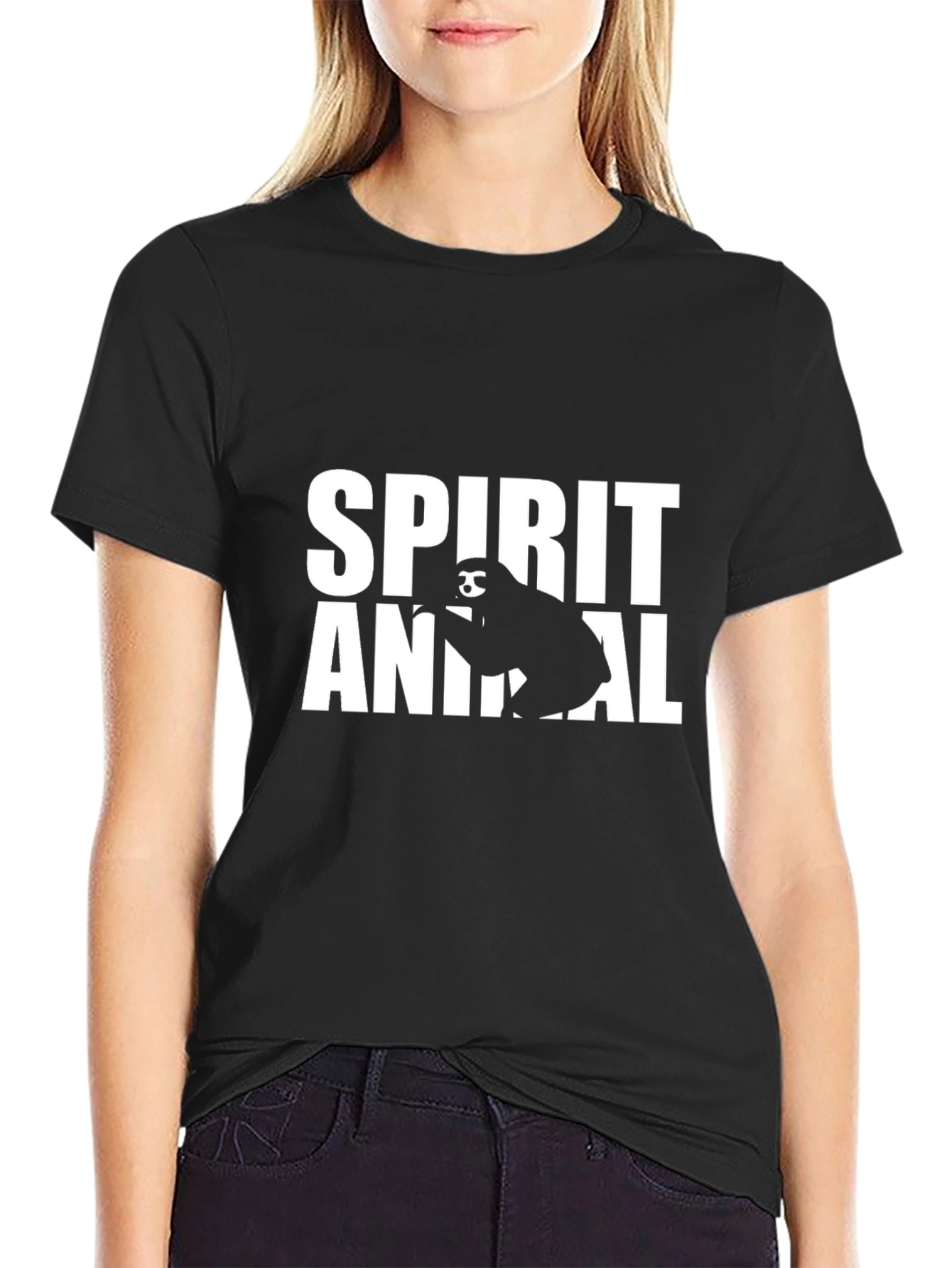 Spirit Animal Sloth T-Shirt - Black Cotton Tee