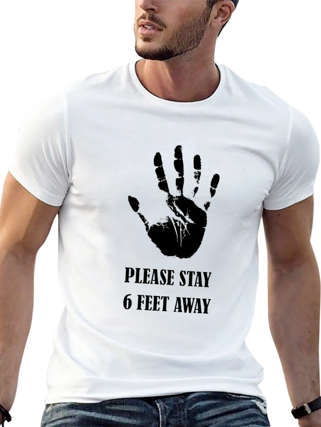 Stay Away Hand Print Graphic Tee